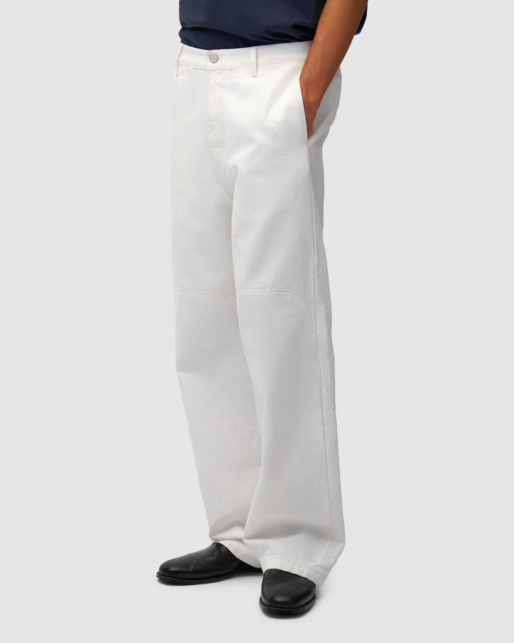 Pantalone Round Knee Cut Bianco