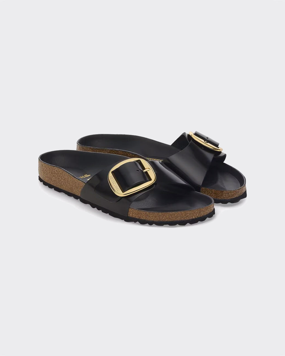 Ciabatta W Madrid Big Buckle Shine Black Natural Leather