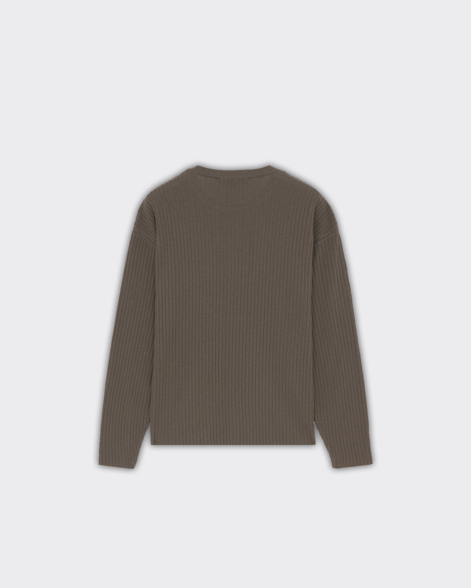 Knitwear Label Ribbed Marrone