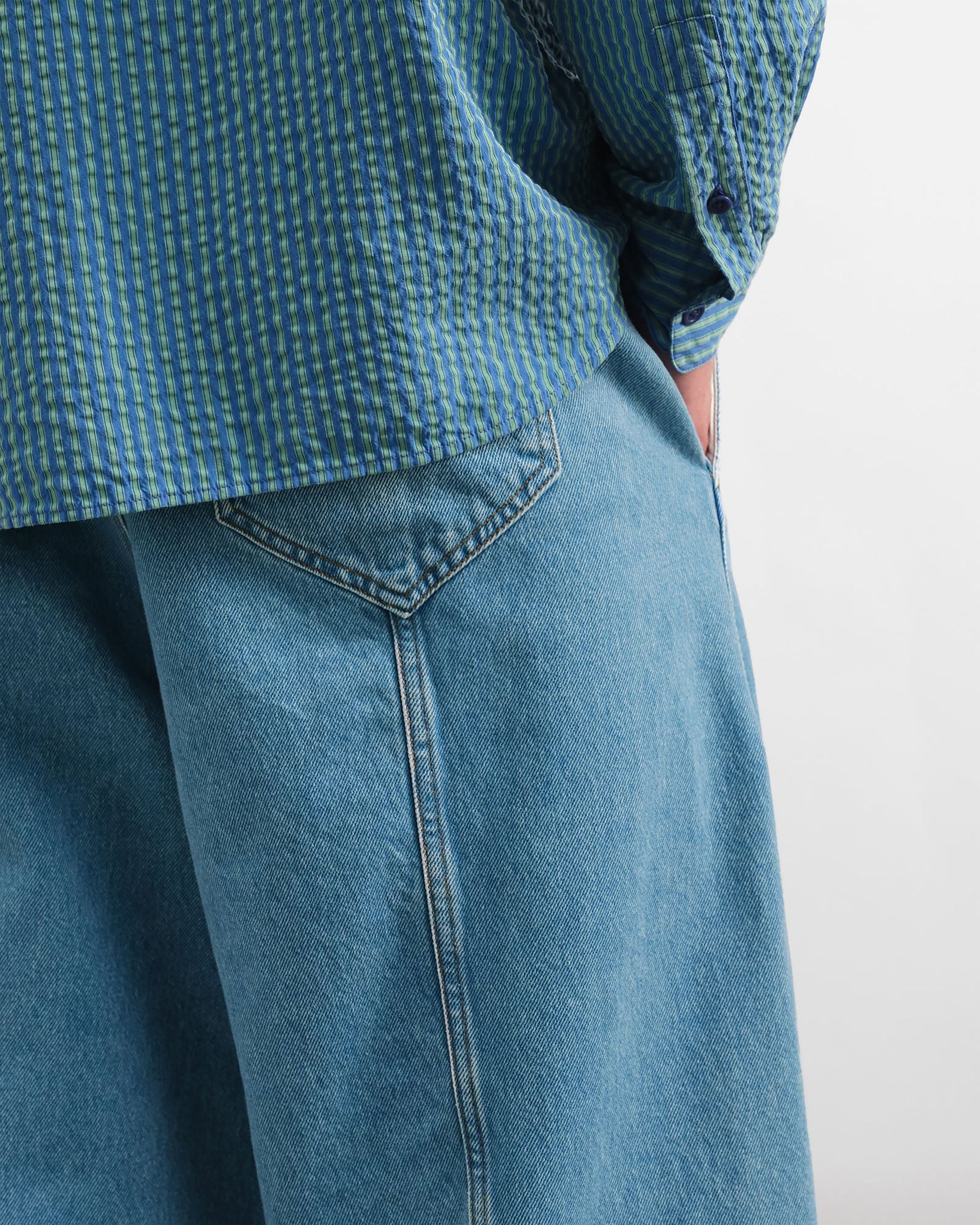 Jeans Displaced Seam Denim Blue