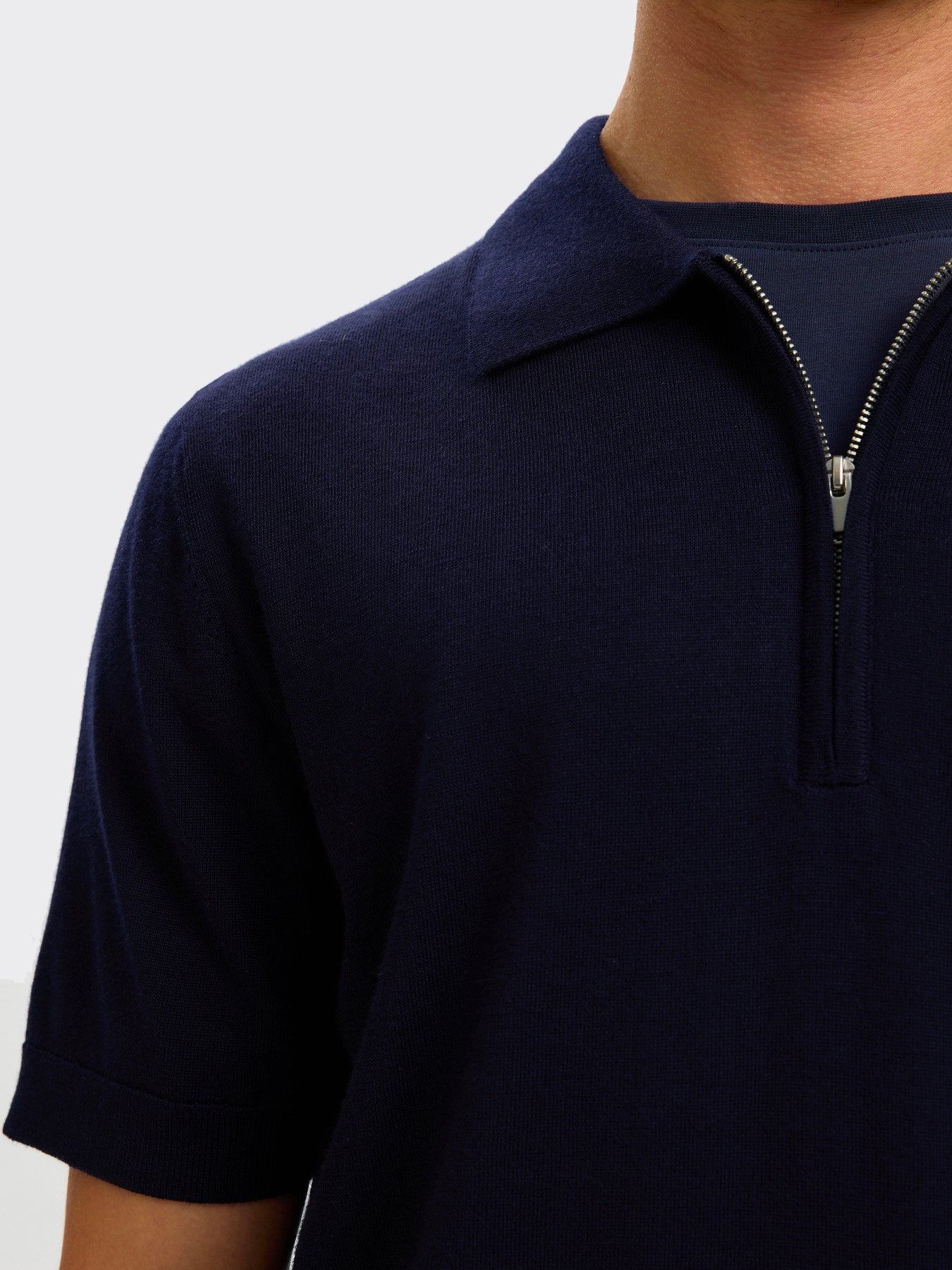Polo Tray SS Knit Half Zip Navy Blazer