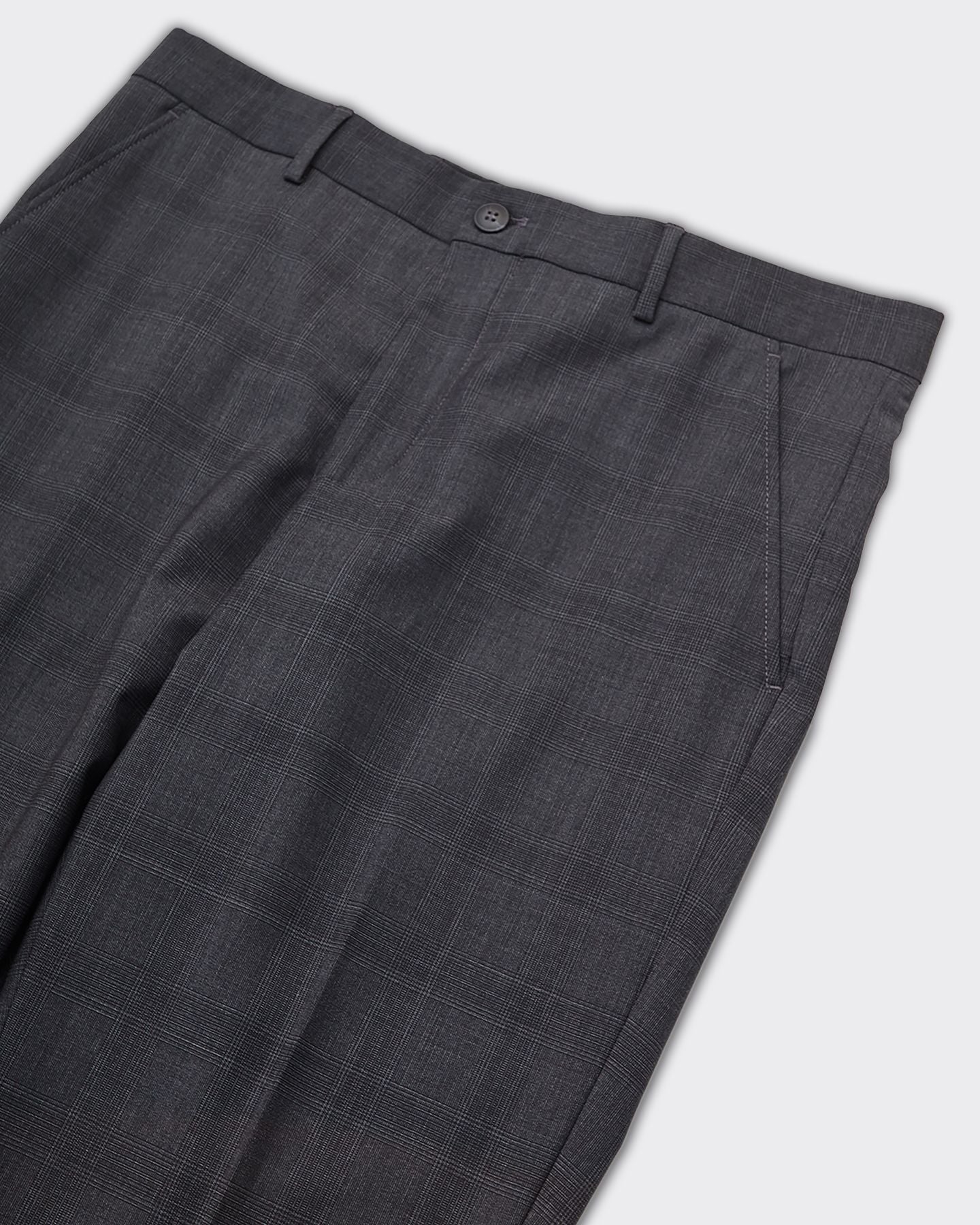 THEO Slim Check Trousers Dark Grey