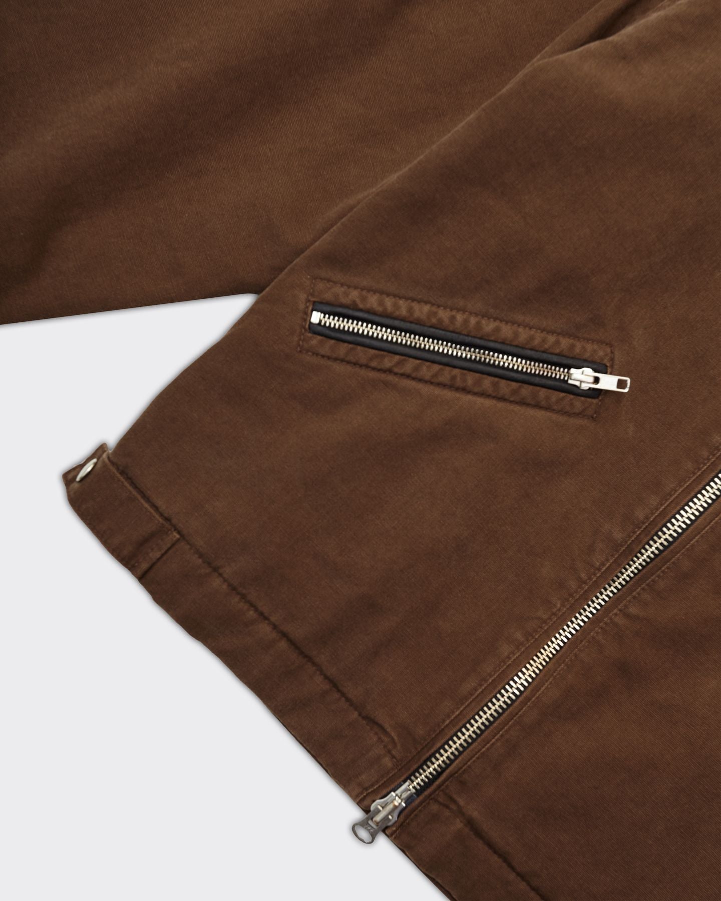 Giacca Work GARMENT WASHED ZIP Marrone