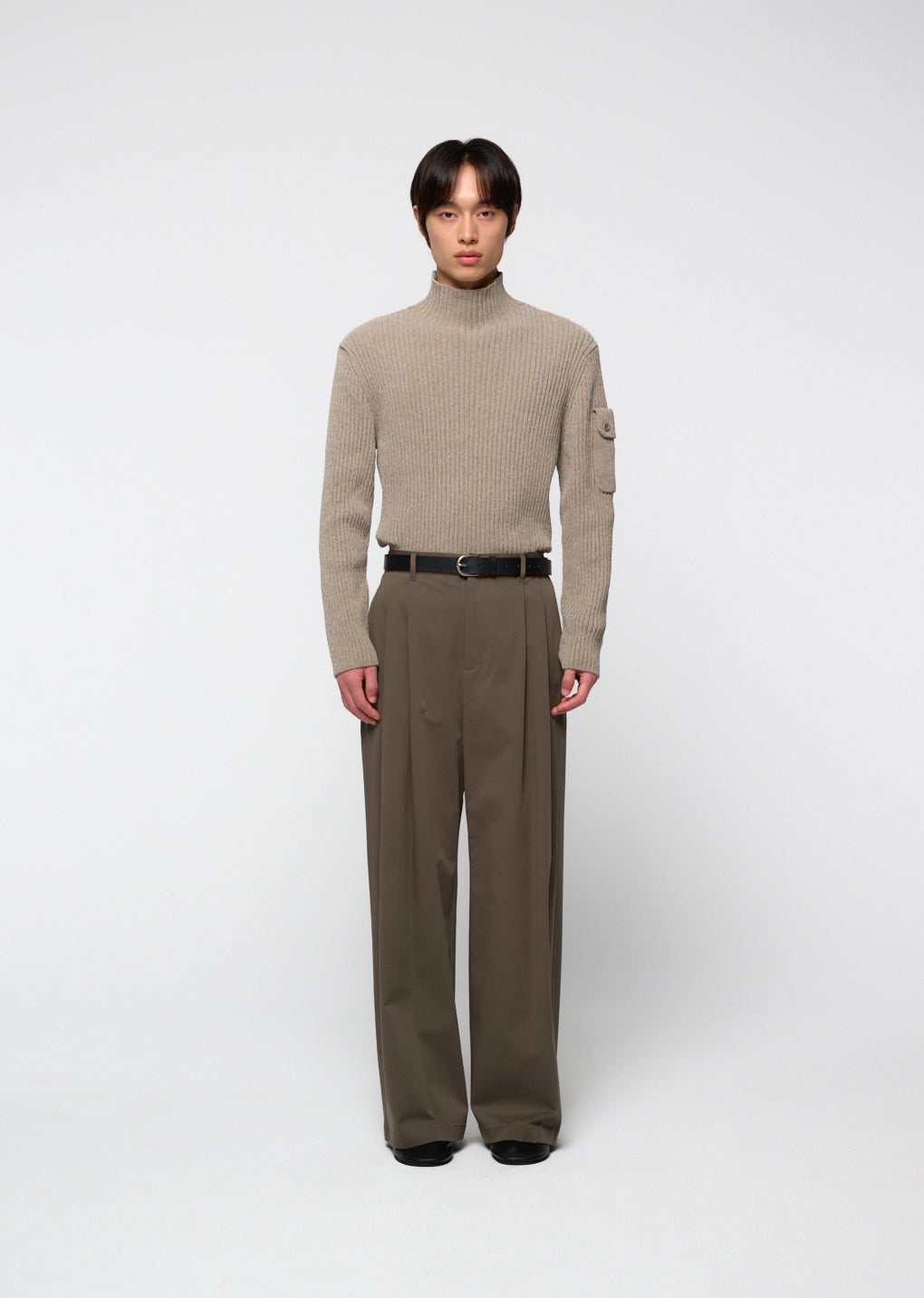 Maglione Ribbed Velvet Knit Beige