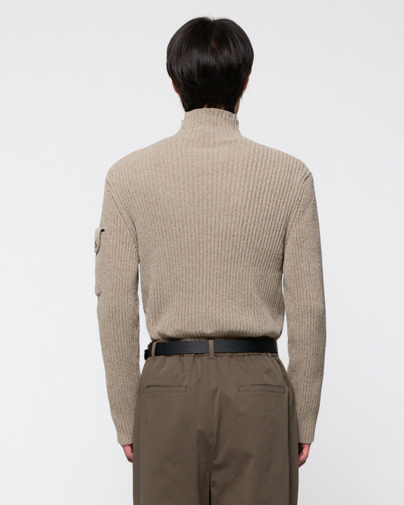 Maglione Ribbed Velvet Knit Beige