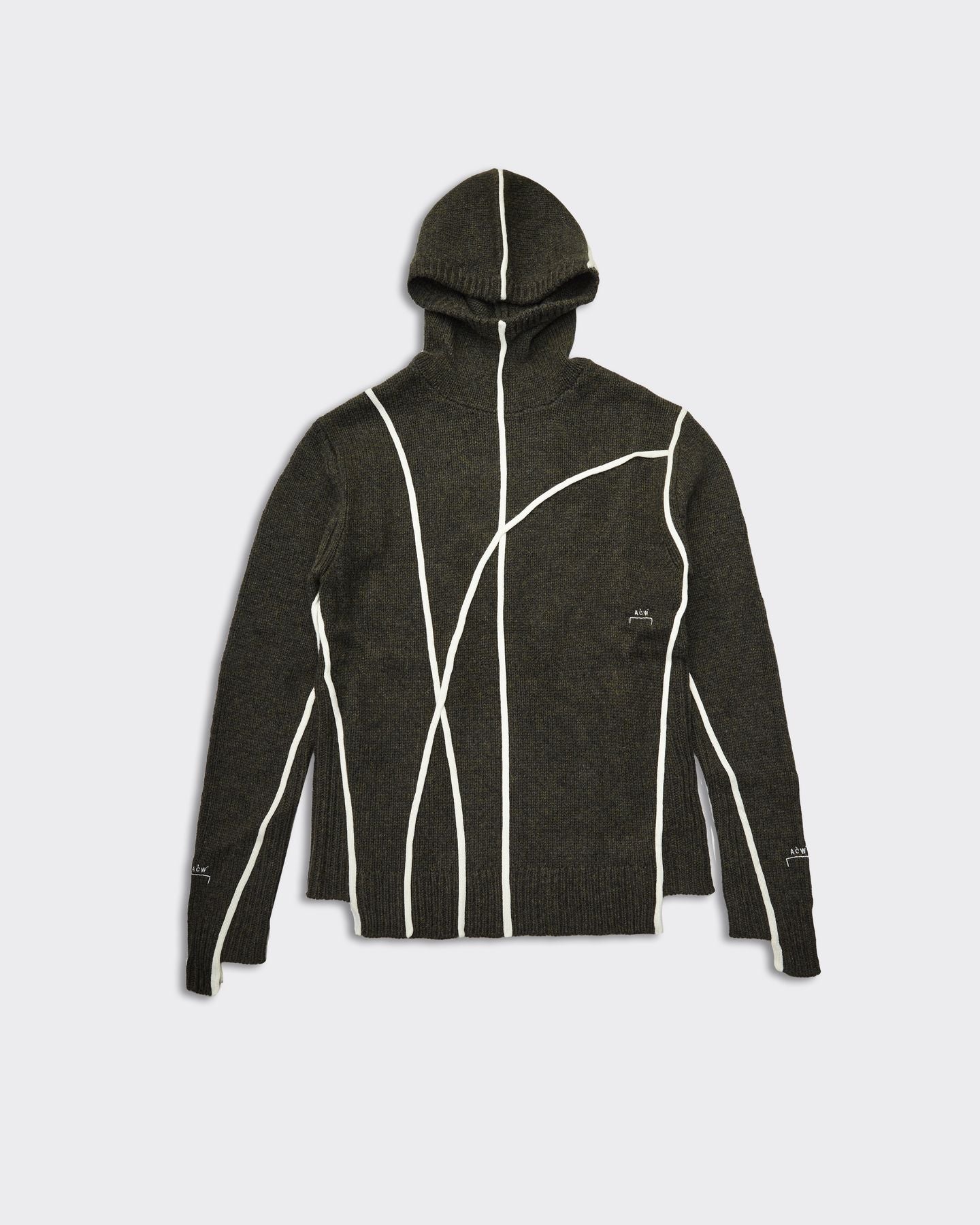 Contour Knit Hoodie Grey/Green