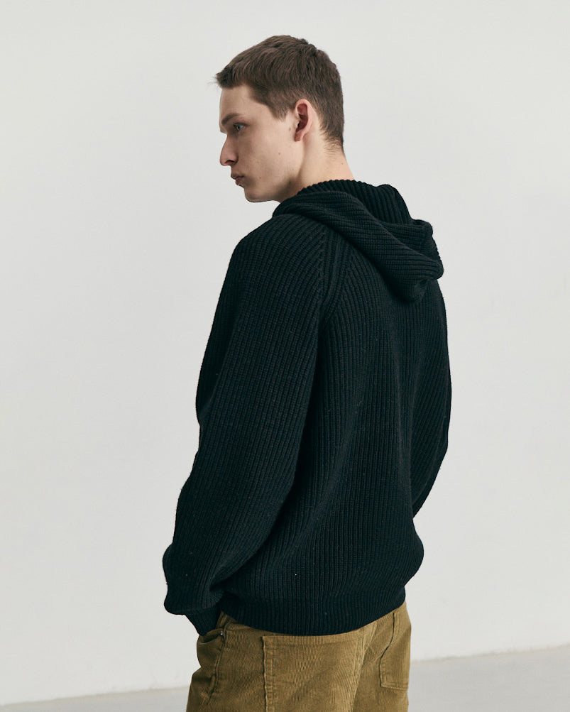 Felpa Zip Knit Nera