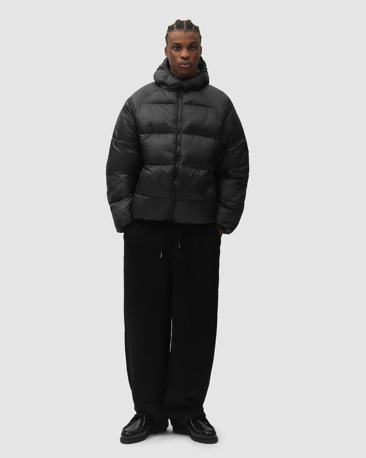 Giacca Ripstop Hooded Puffer Nera