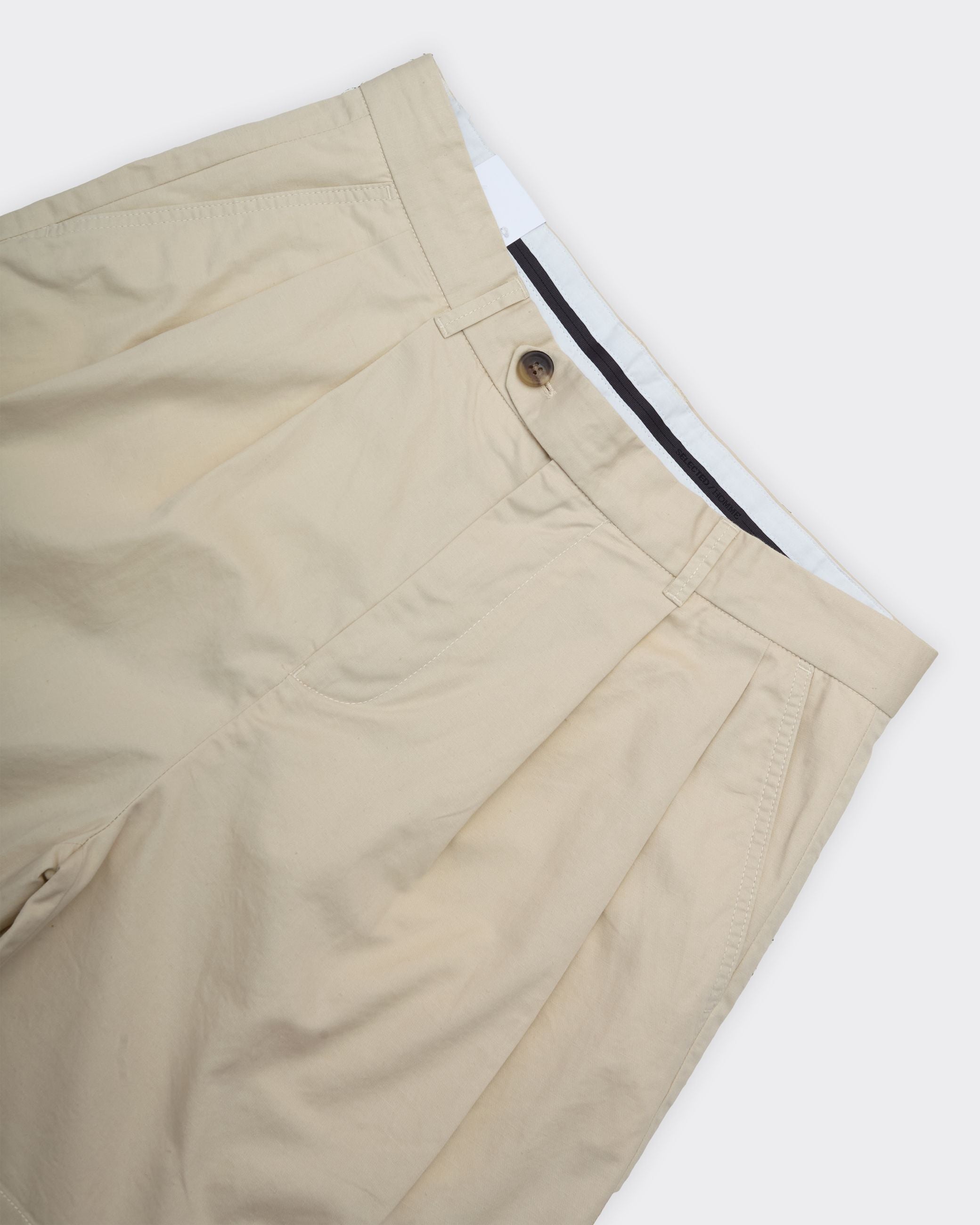 Shorts Adam Pleat Loose Beige