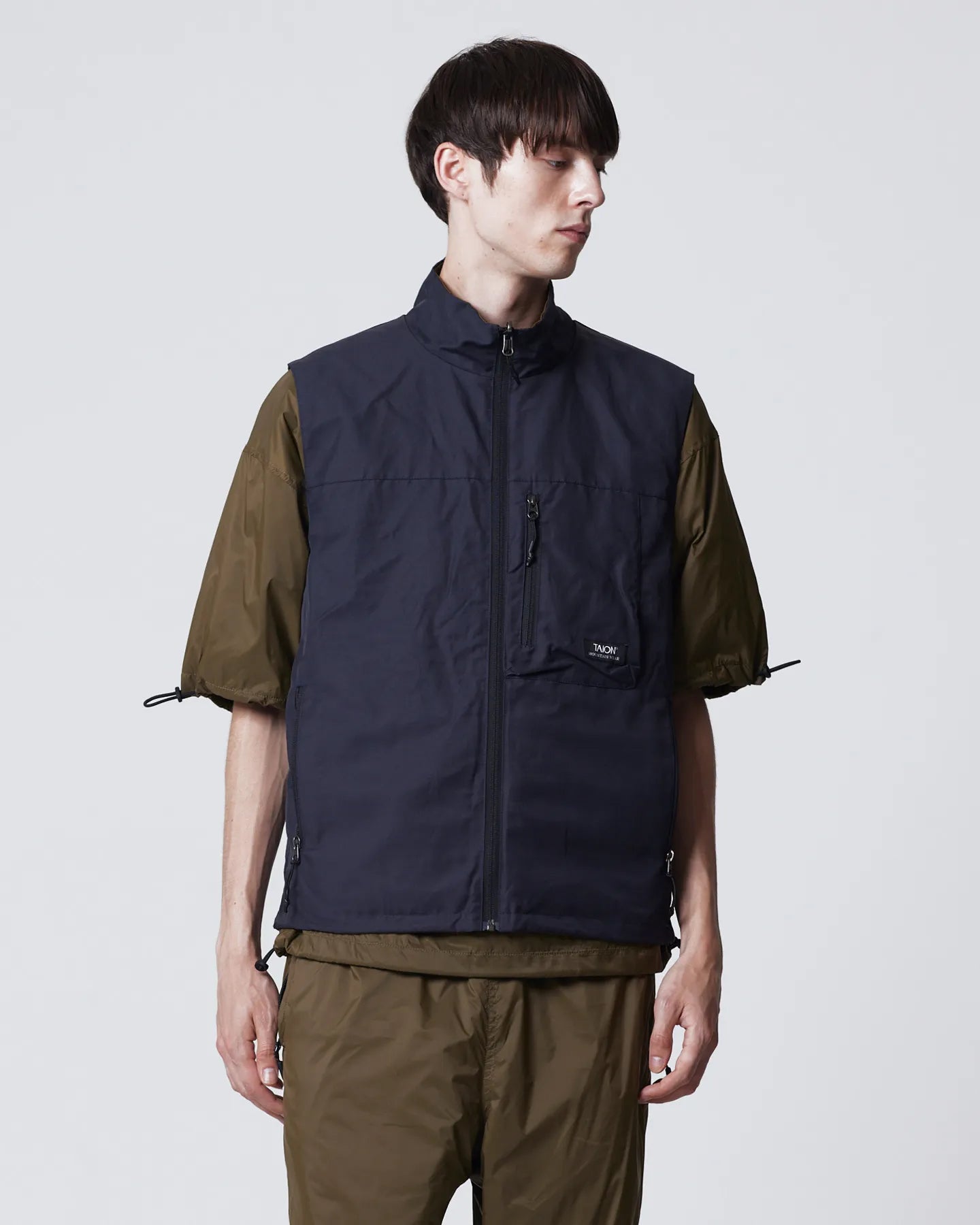 Vest W-Zip Mountain Reversible Dark Olive/Navy