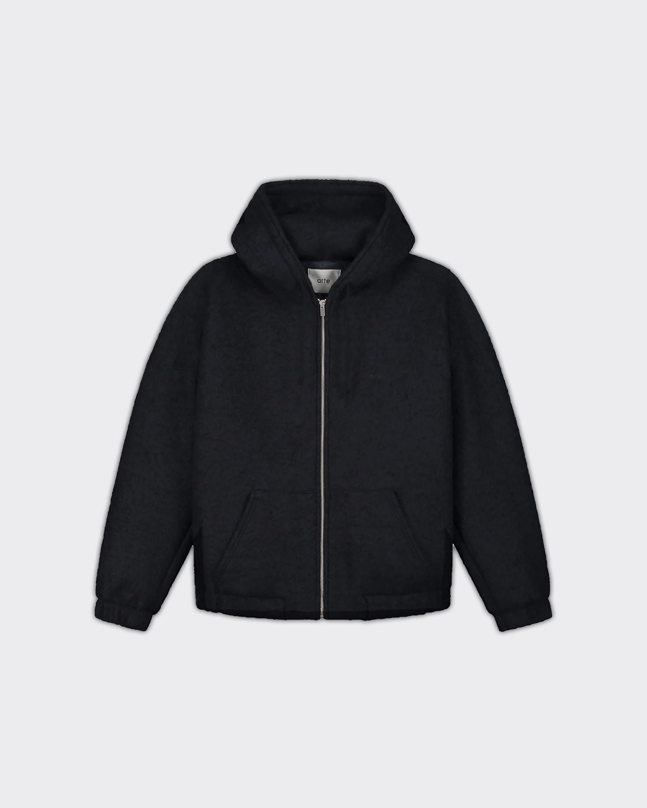 Hooded Wool Navy Jacket