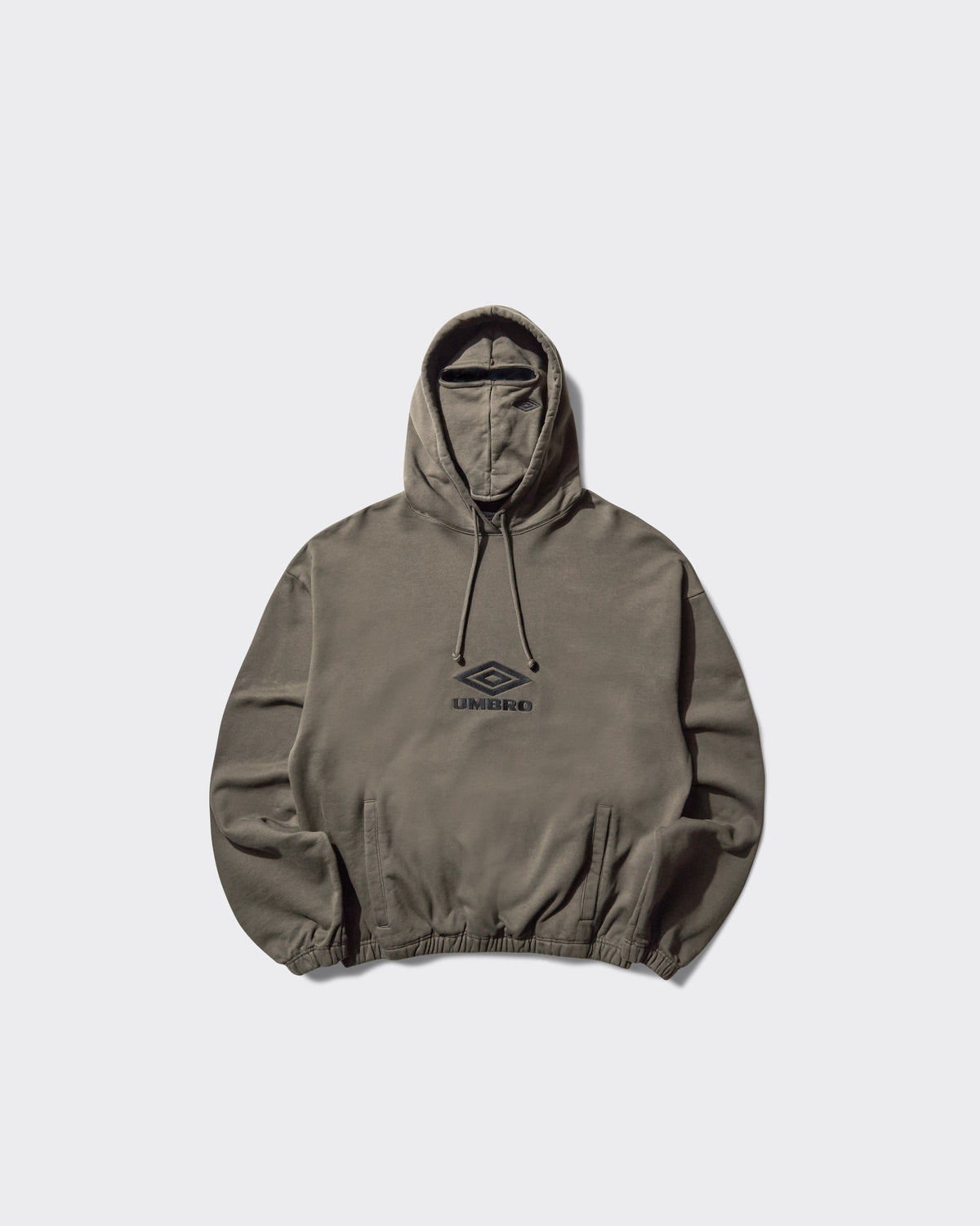 Felpa Con Cappuccio Og Logo Mask Dark Greige