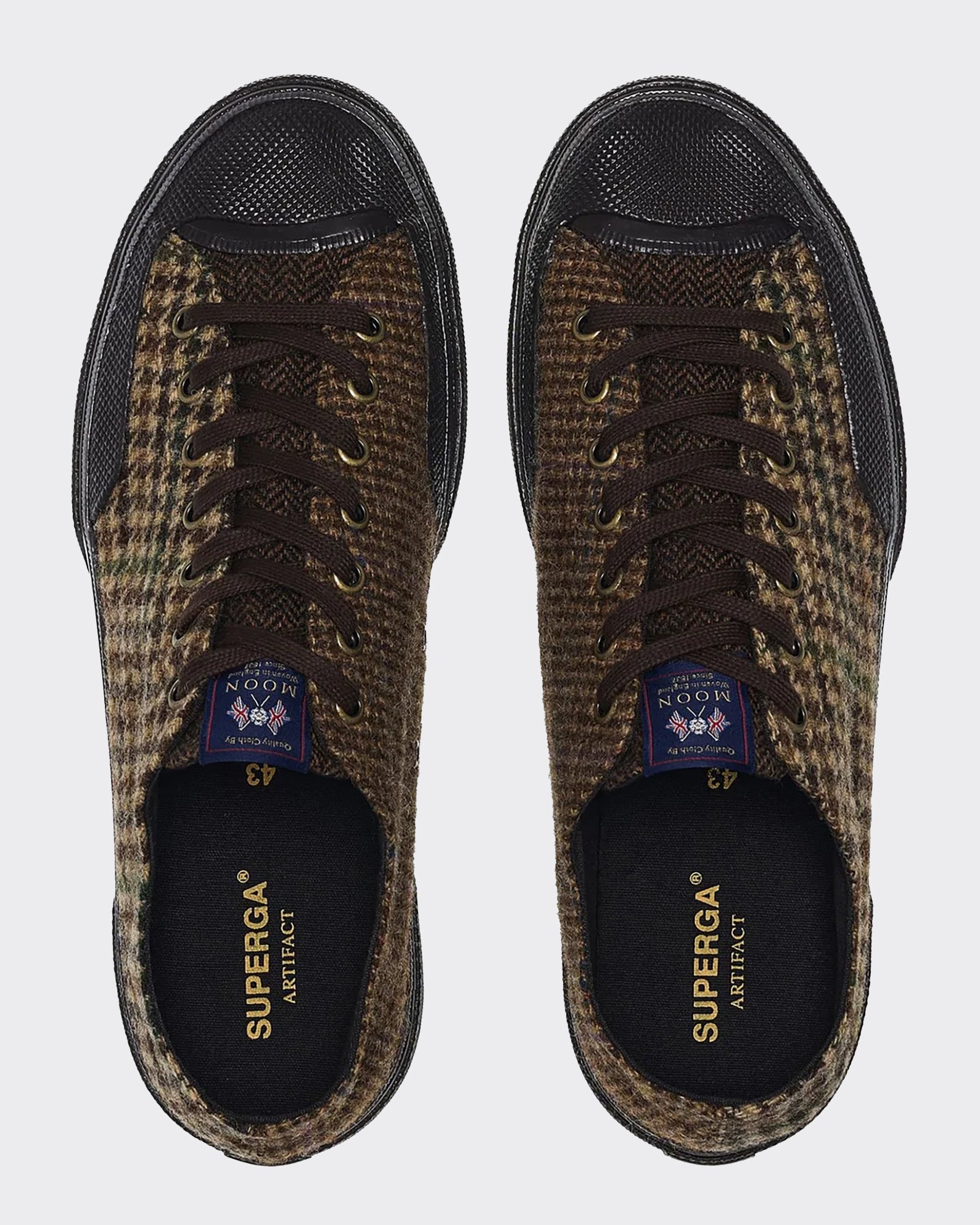 2432 Works Wool Patchwork Brown Sneakers