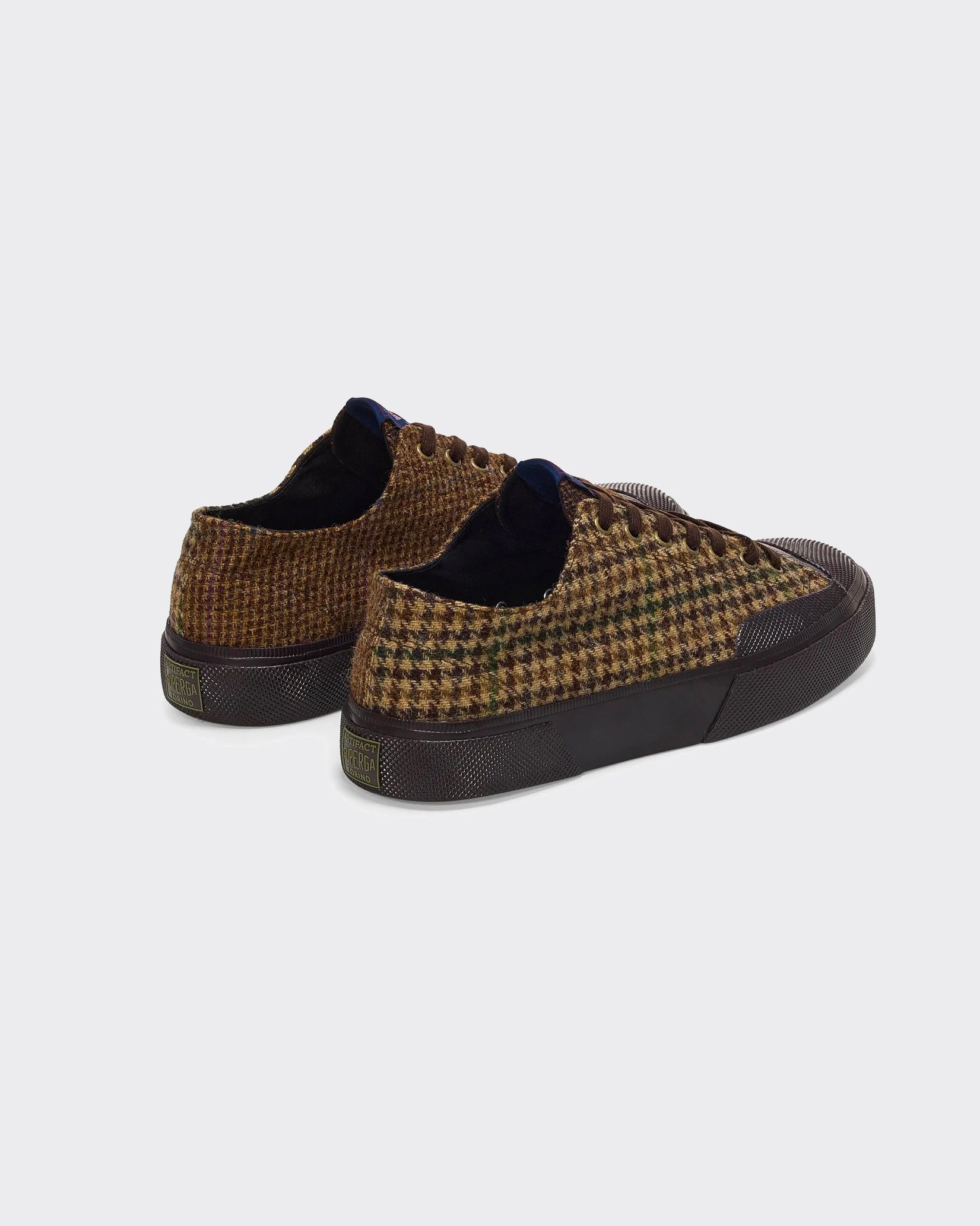 2432 Works Wool Patchwork Brown Sneakers