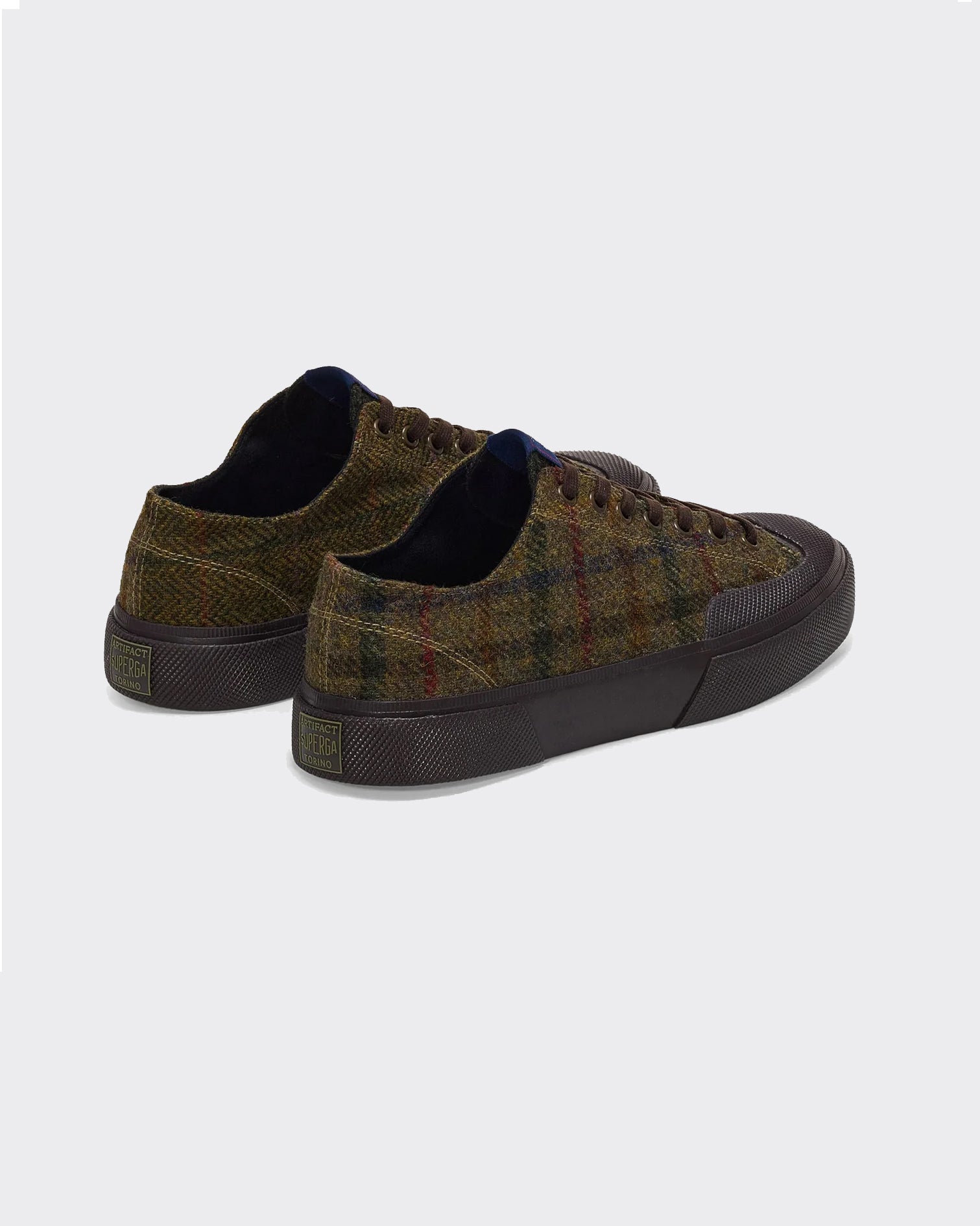 Sneakers 2432 Works Wool Patchwork Brown