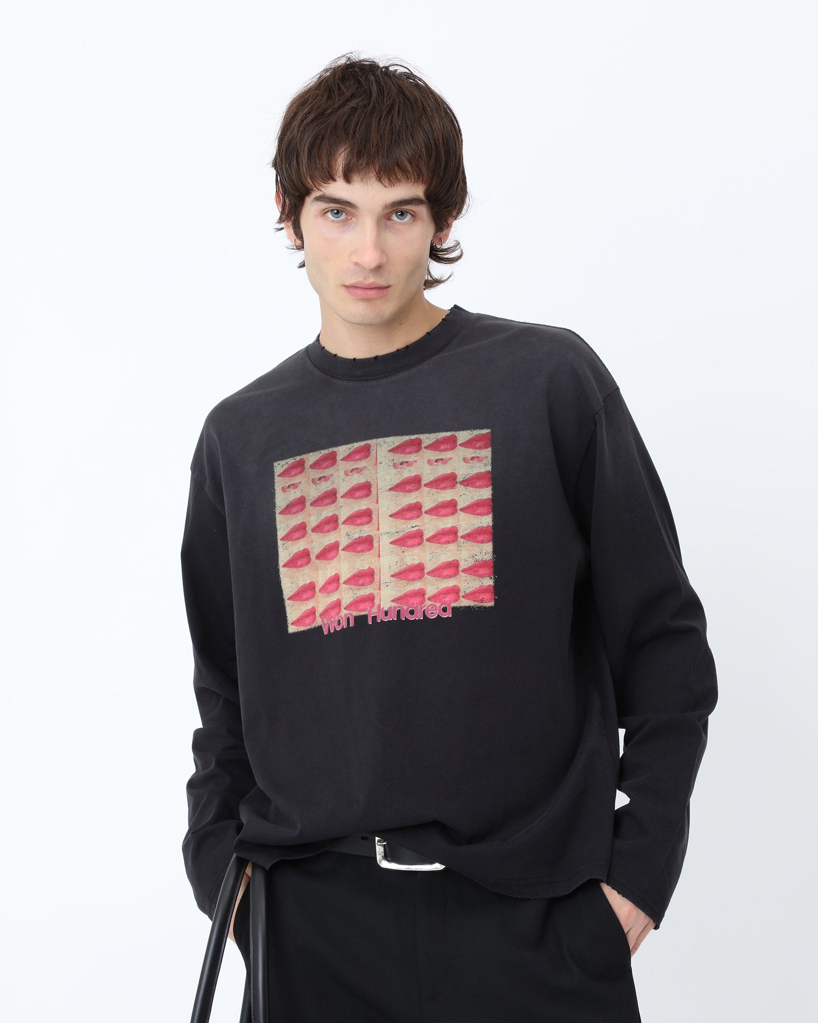 Longsleeve Steven Kisses Washed Black