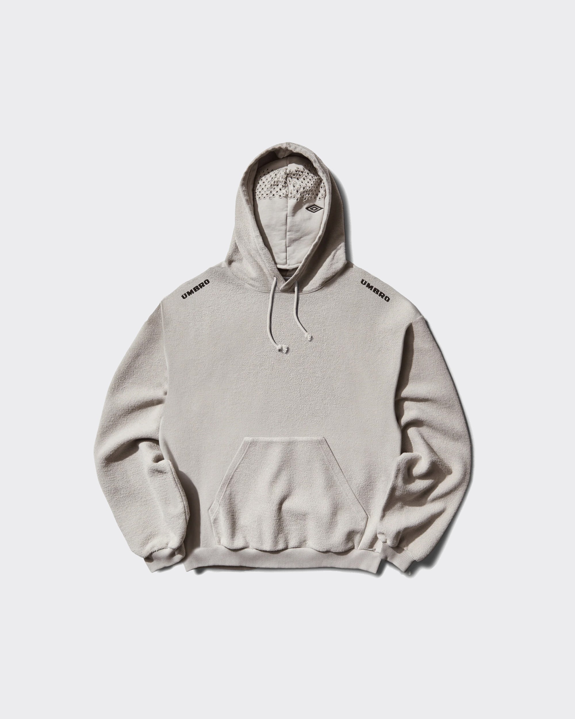 Felpa Con Cappuccio Lasered Masked Light Grey