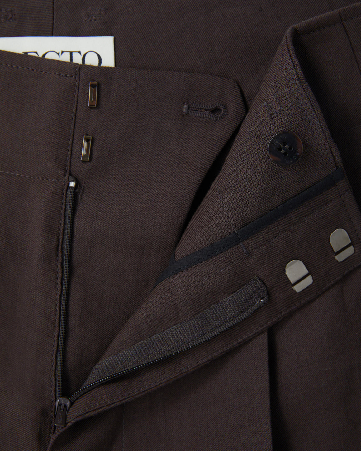 Pantalone Pleated Linen Blend Dark Chocolate