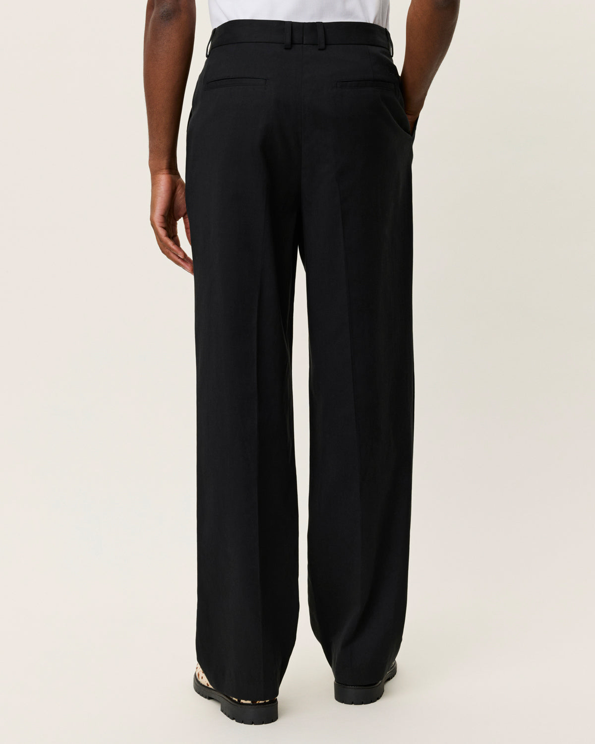 Reece Pleated Twill Suit Trousers Black
