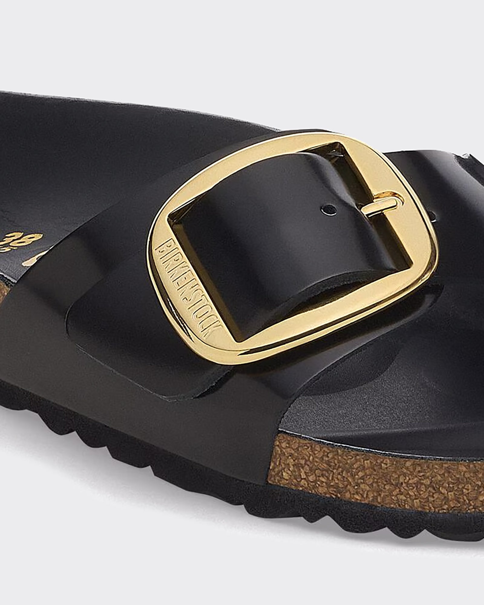 Ciabatta W Madrid Big Buckle Shine Black Natural Leather