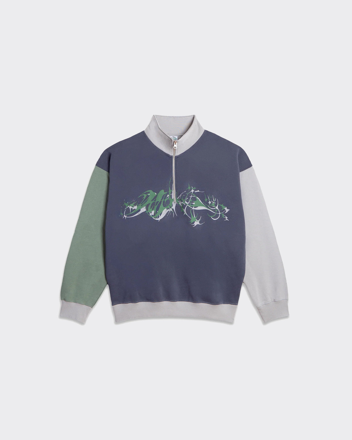 Felpa Half Zip Polar x Ebou Sanyang Frankie Tribal Grey Blue/Silver
