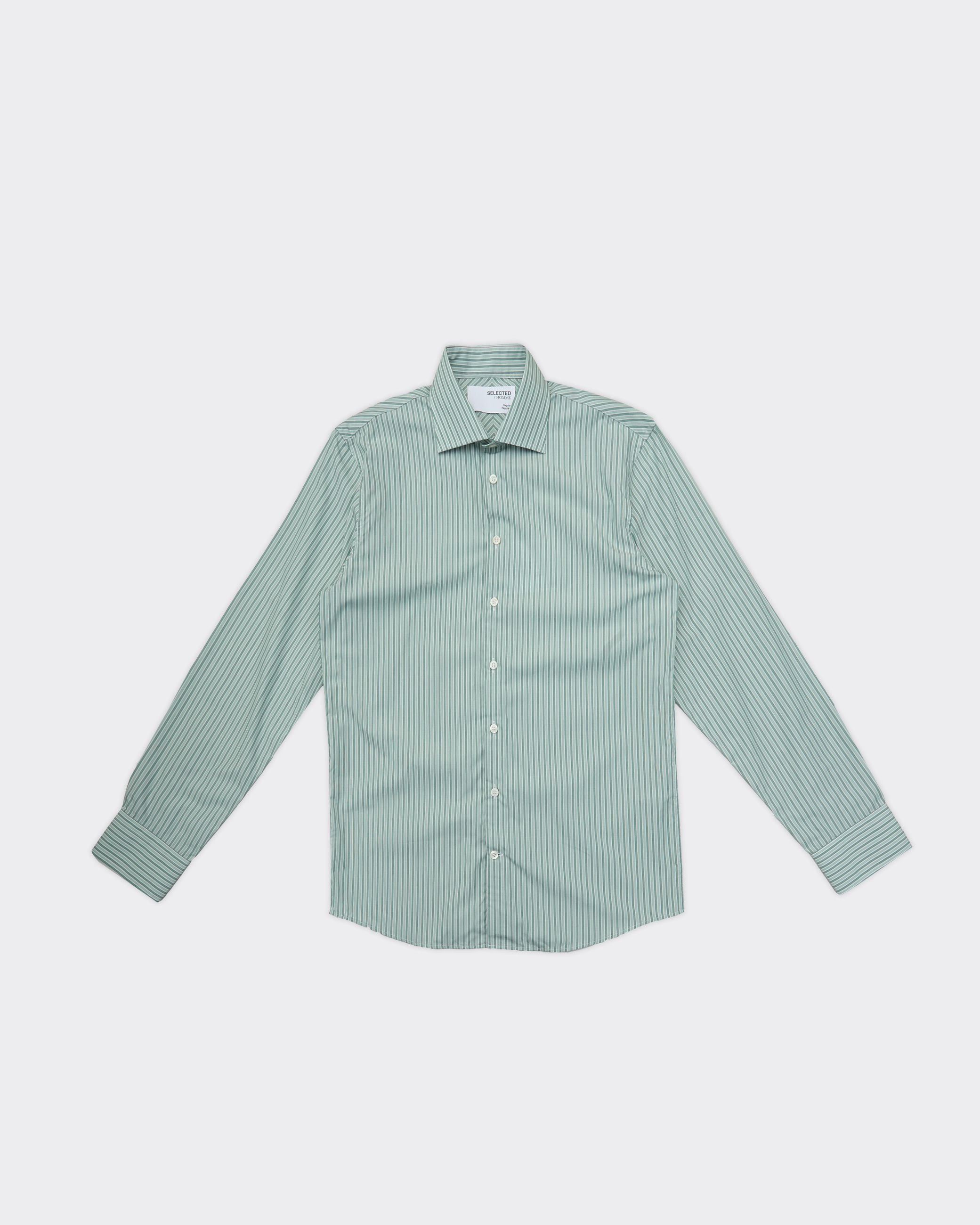 Camicia Poplin Spread Stripes Verde