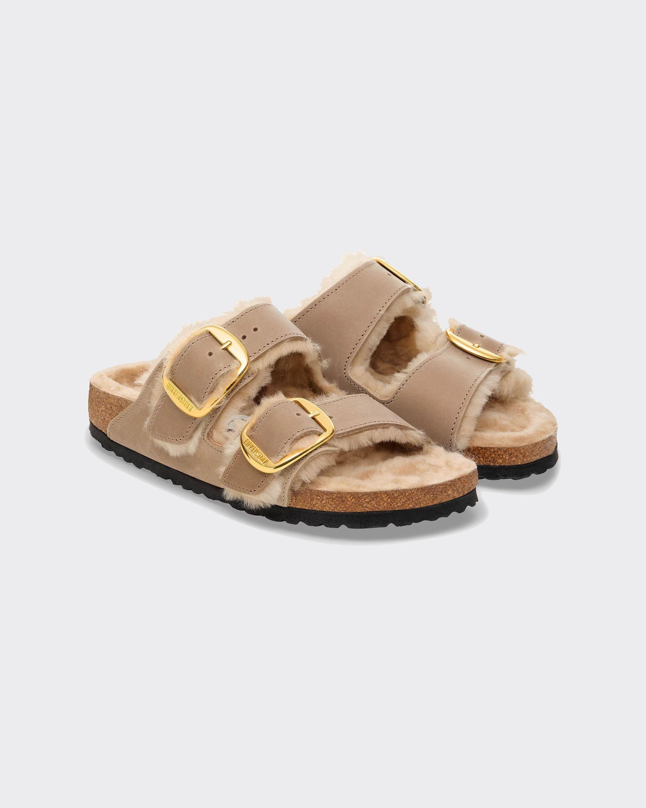 Ciabatta Arizona Big Buckle Shearl Oiled Leather Tabacco Brown