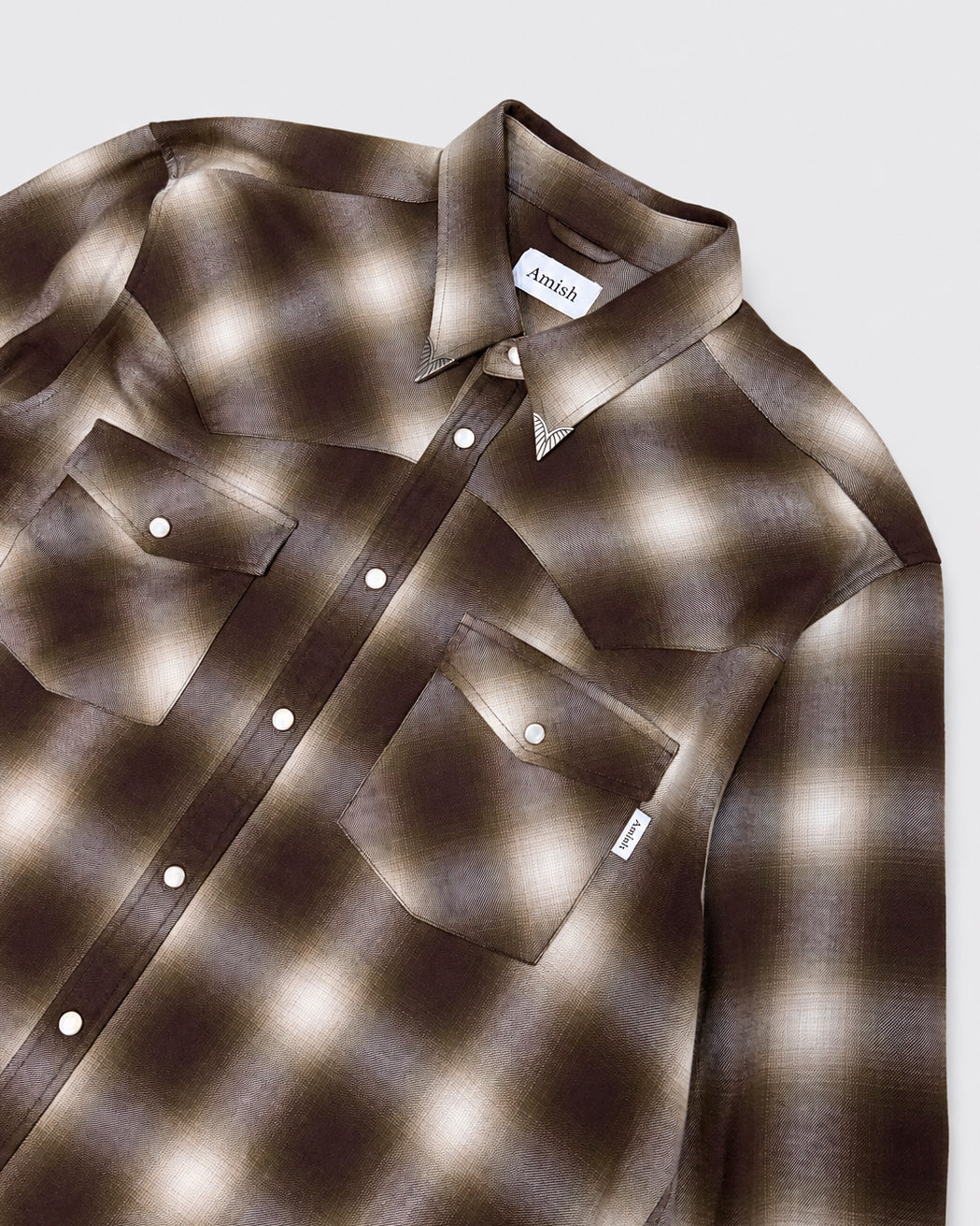 Camicia Texaco Hombre Plaid Washed Marrone