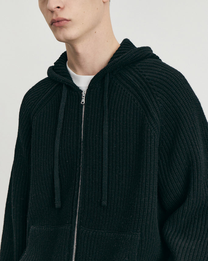 Felpa Zip Knit Nera