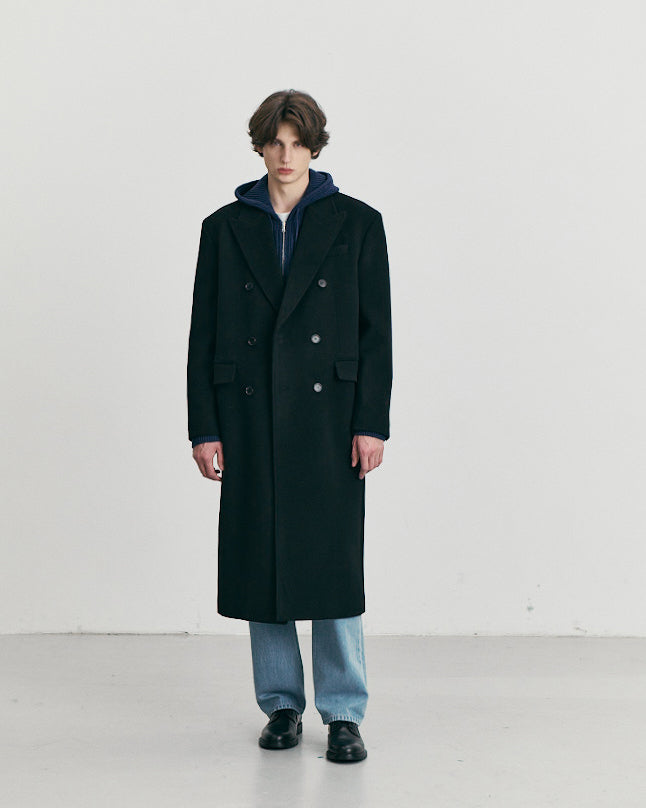 Cappotto Tailored Double-Breasted Cashmere Nero