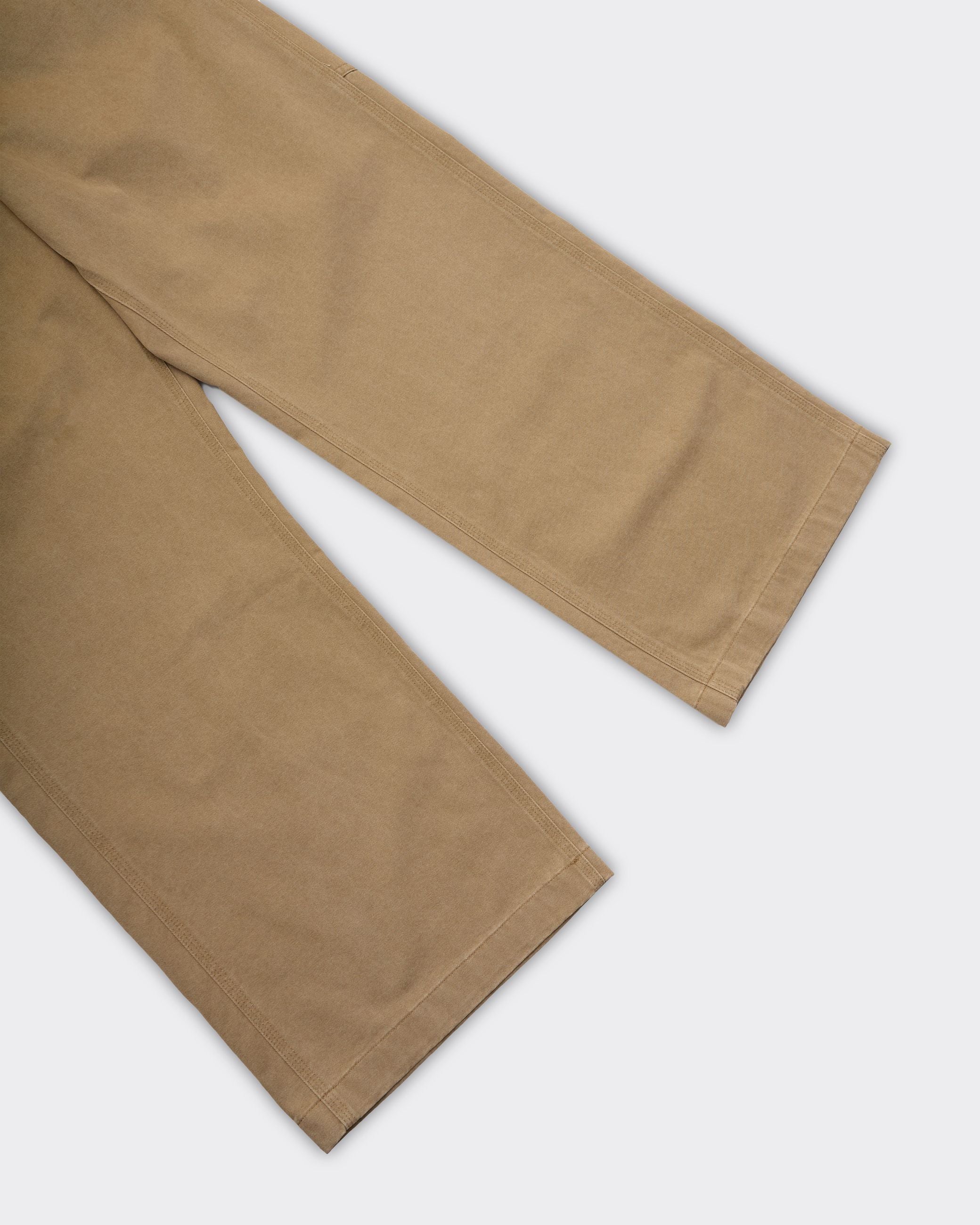 Pantalone Work Wide Leg Washed Cotton Beige