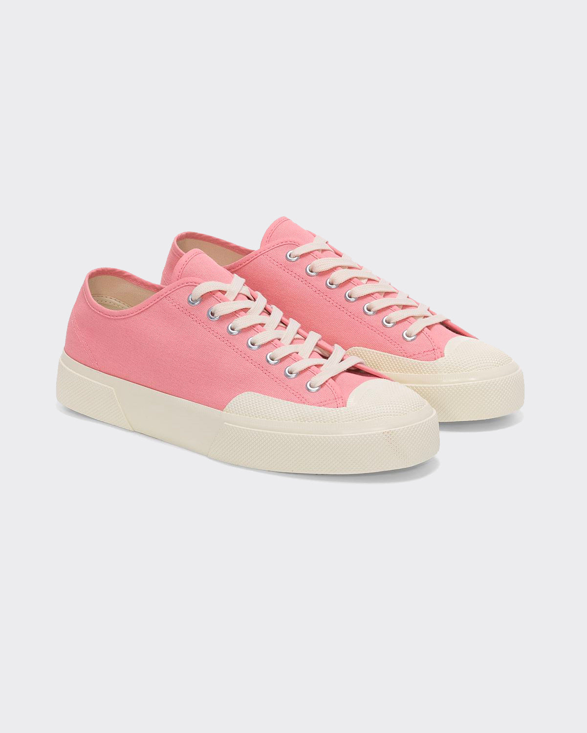 Sneakers 2432 Works Low Cut Cotton Canvas Pink/Off White