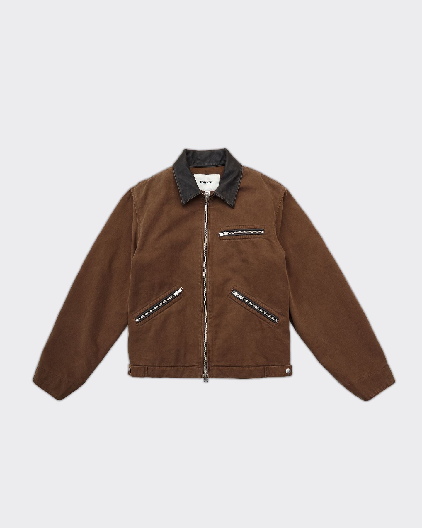 Giacca Work GARMENT WASHED ZIP Marrone