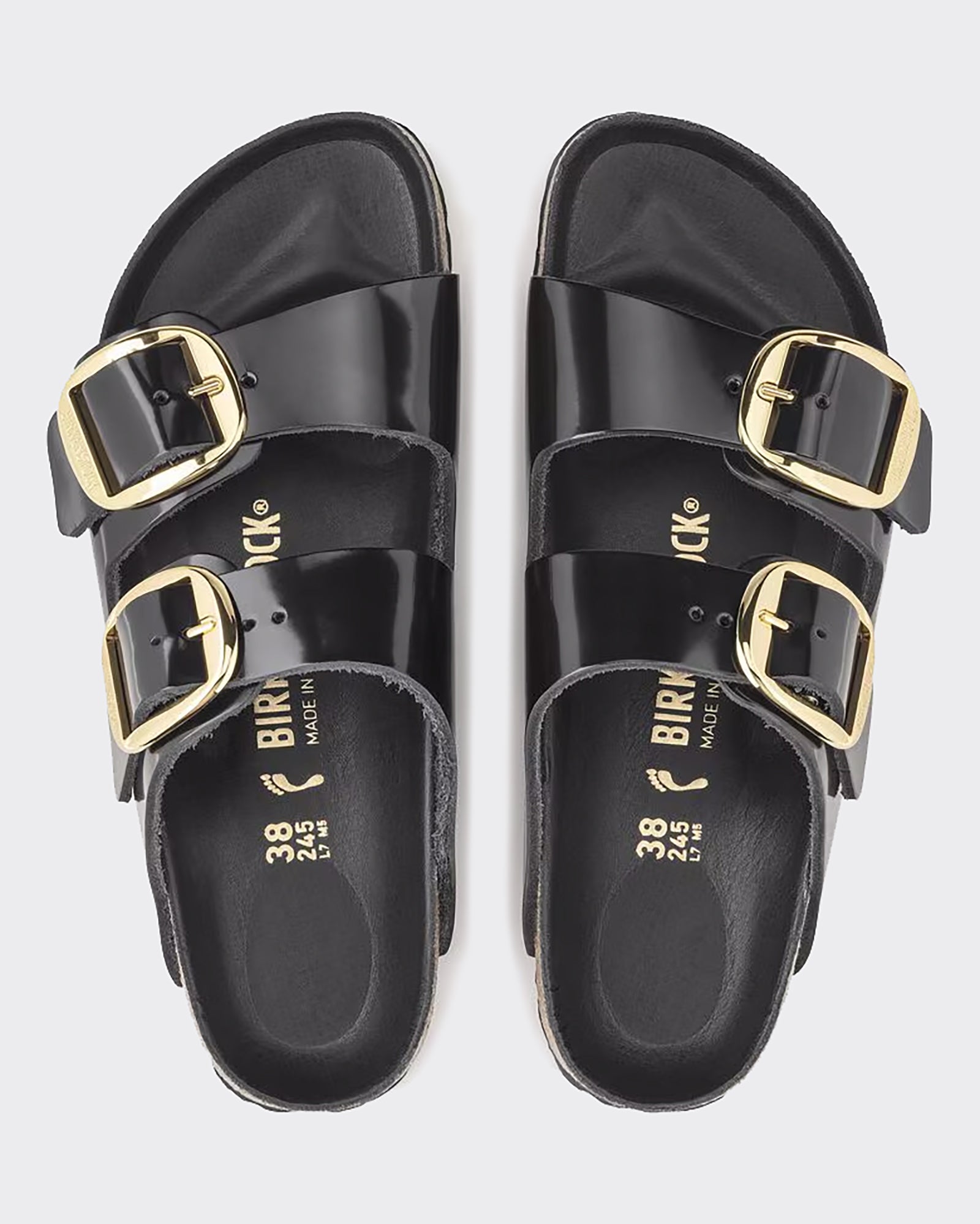 Ciabatta W Arizona Big Buckle Shine Black Natural Leather