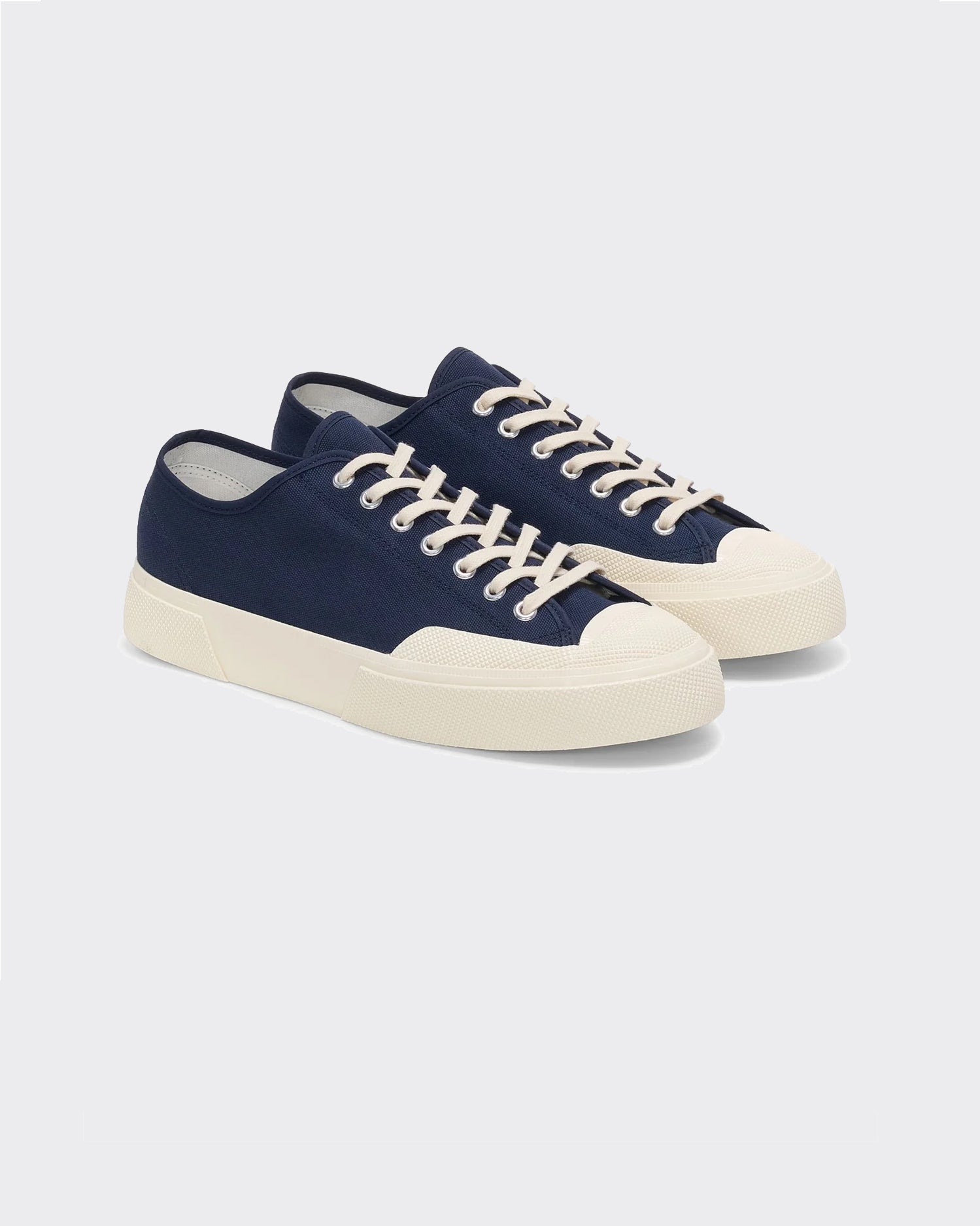 Sneakers 2432 Works Low Cut Cotton Canvas Navy/Off White