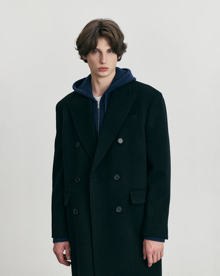 Cappotto Tailored Double-Breasted Cashmere Nero