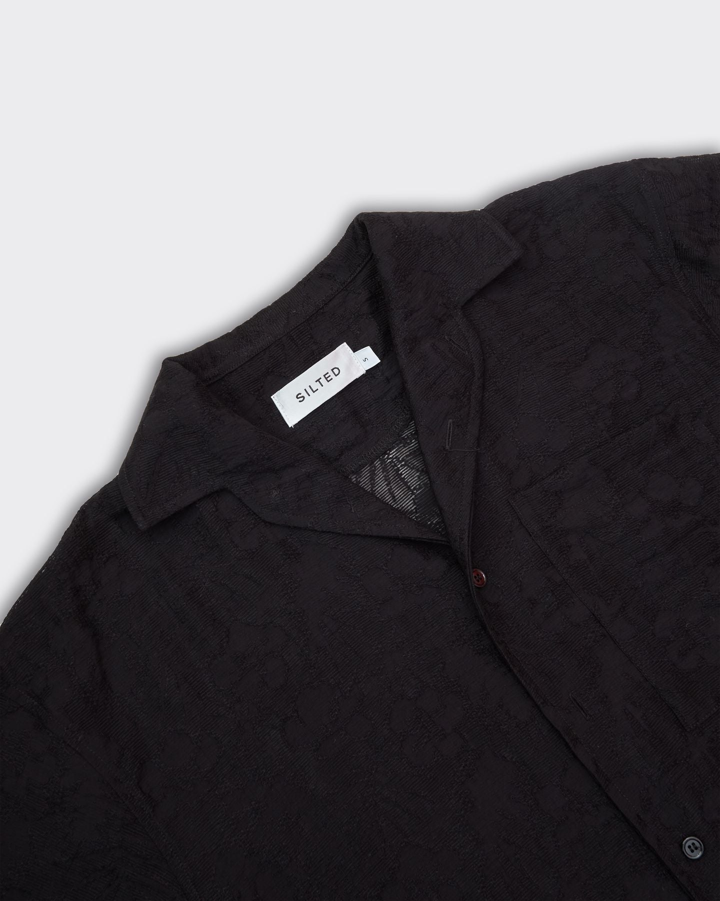 Black Flower Jacquard Baja Shirt