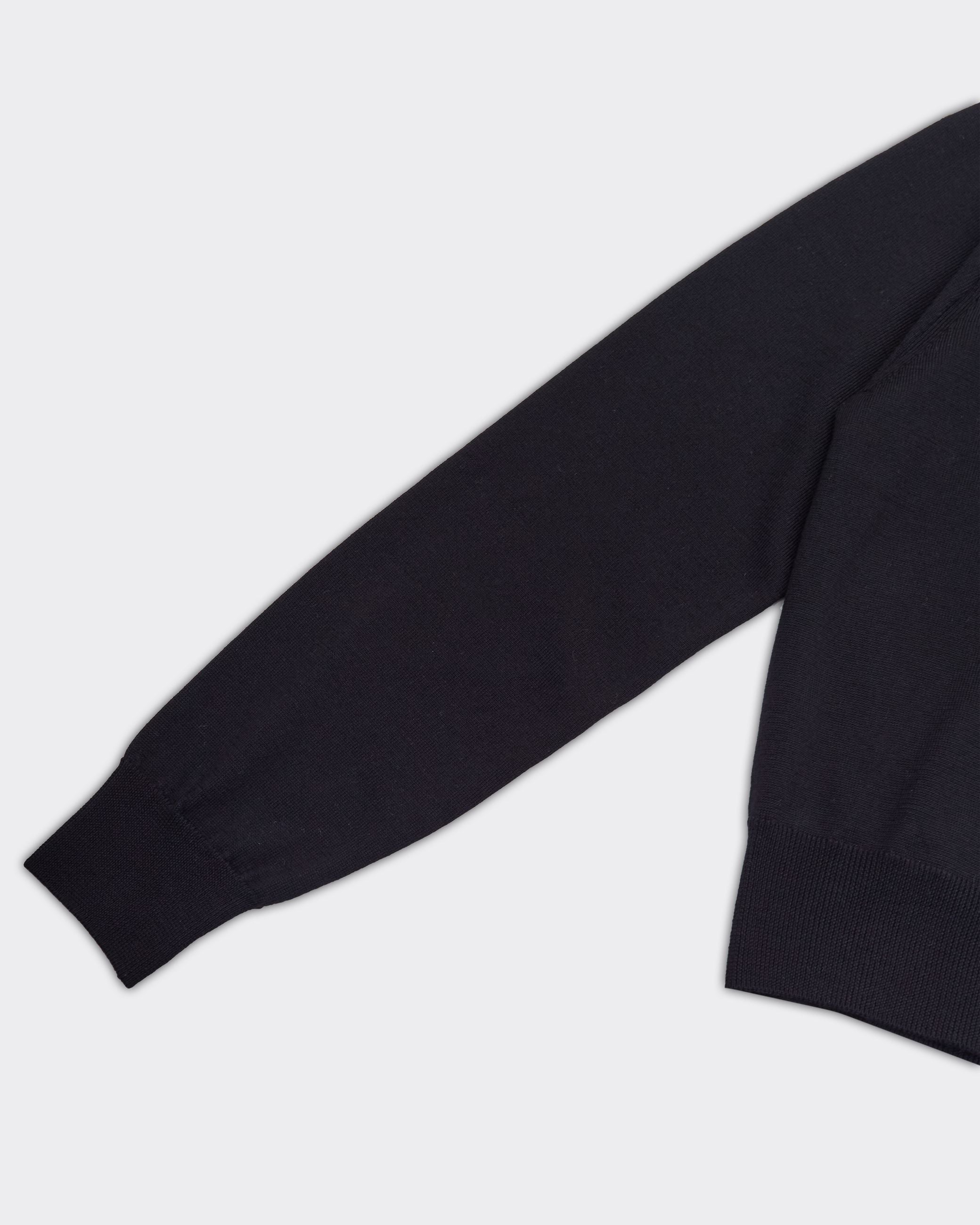 Cardigan Crewneck Super Fine Wool Nero