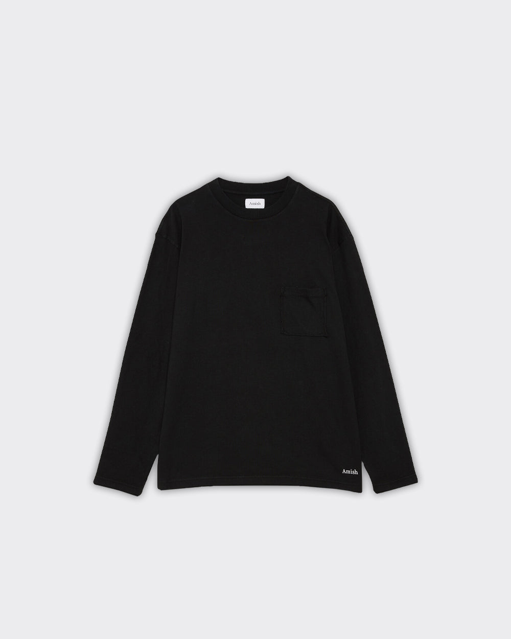 Longsleeve Raw Edge Micro Logo Dyed Washed Nera