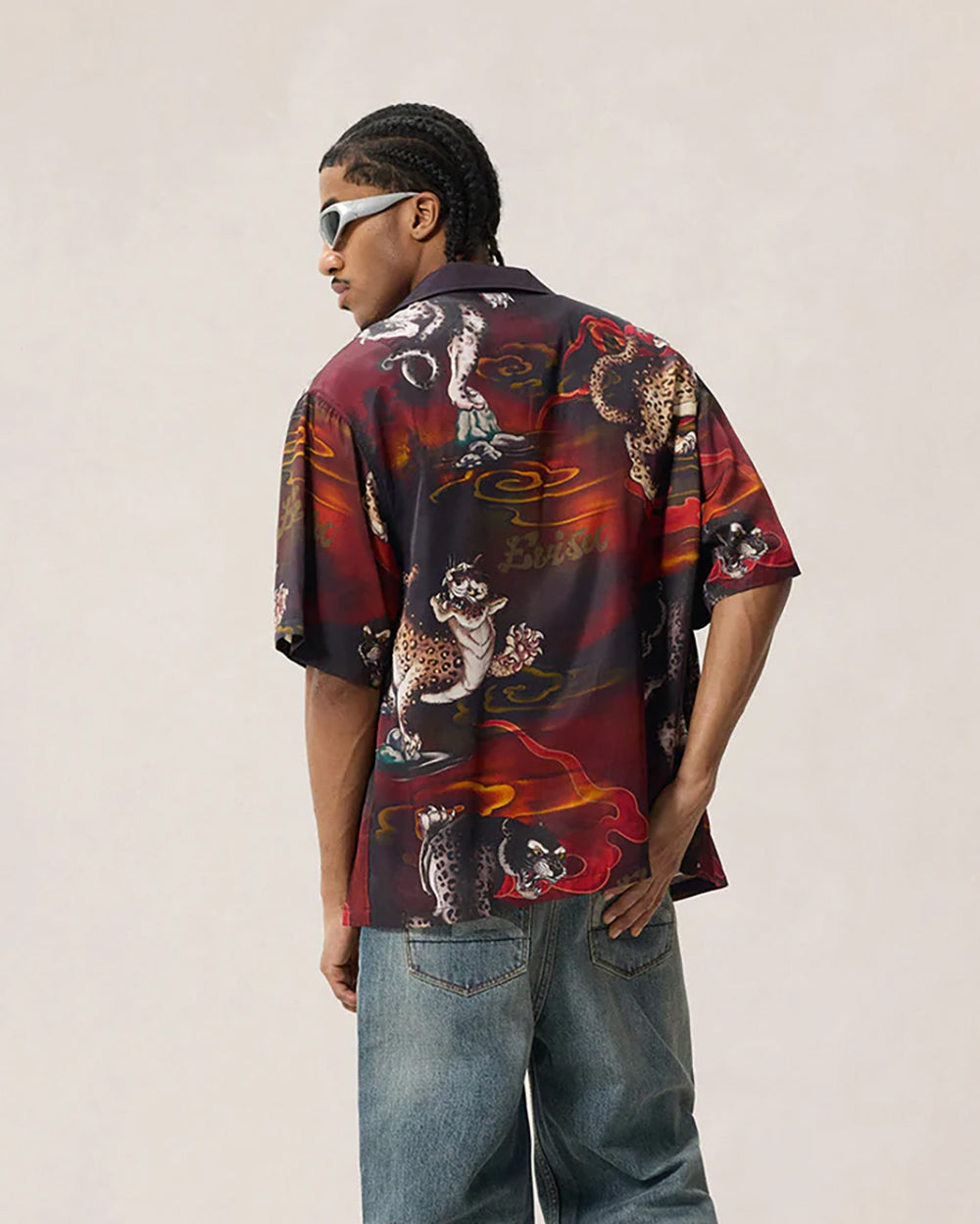 Camicia Leopard Allover Nera