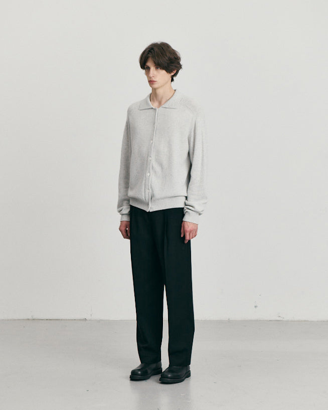 Pantaloni Pleated Semi-Wide Slacks Neri