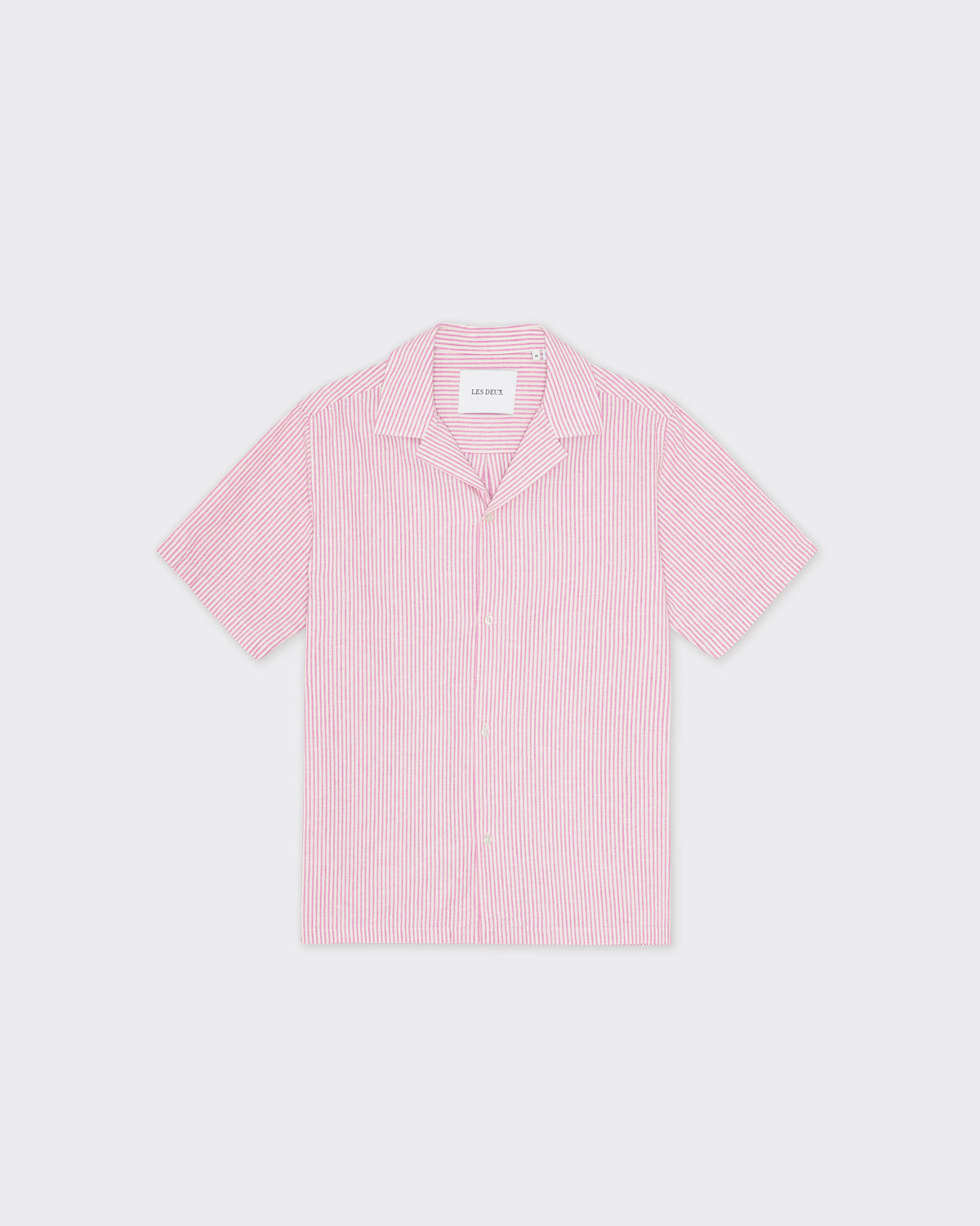 Camicia Ss Lukas Stripe Linen Crocus Pink