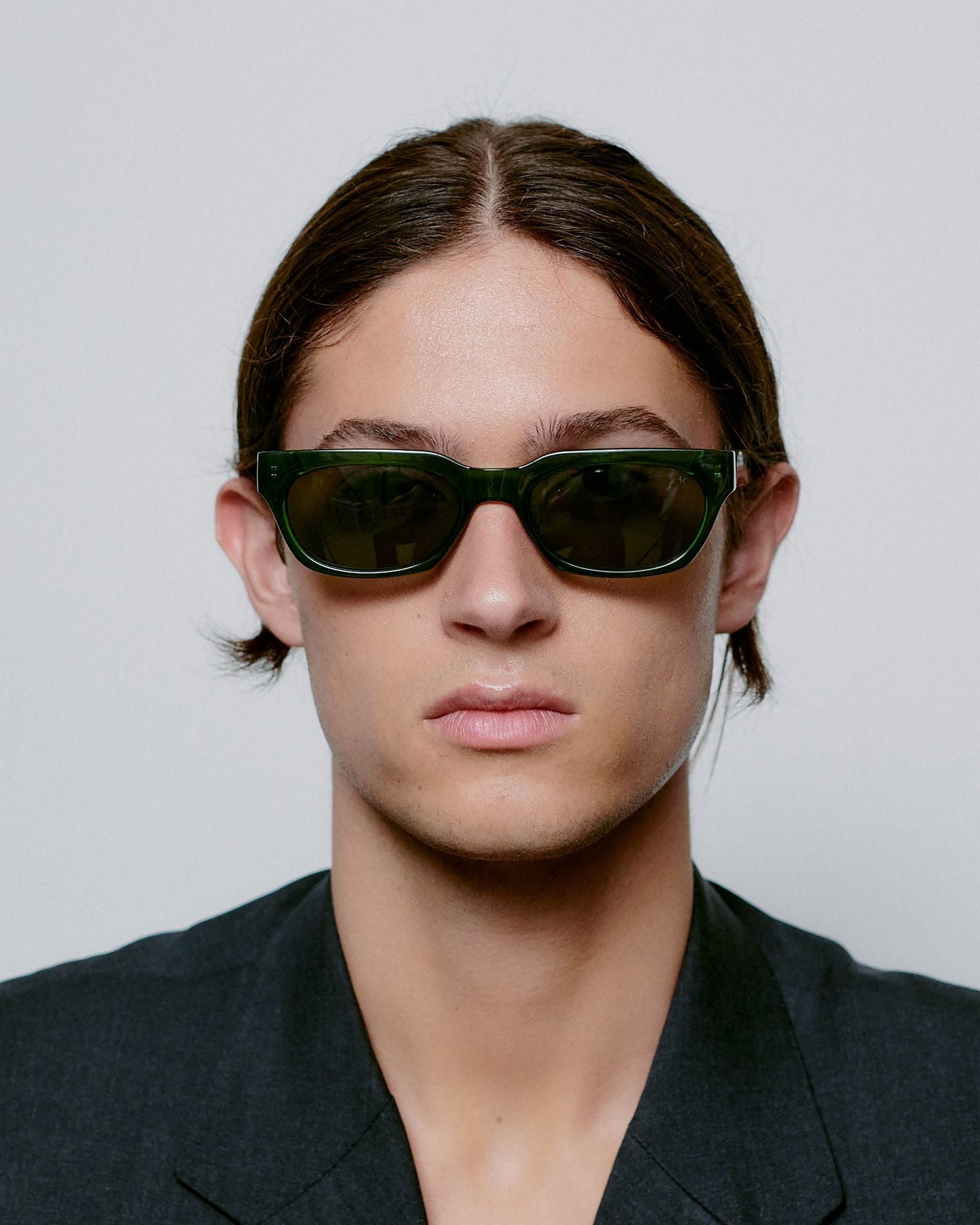 Bror Sunglasses Dark Green Transparent