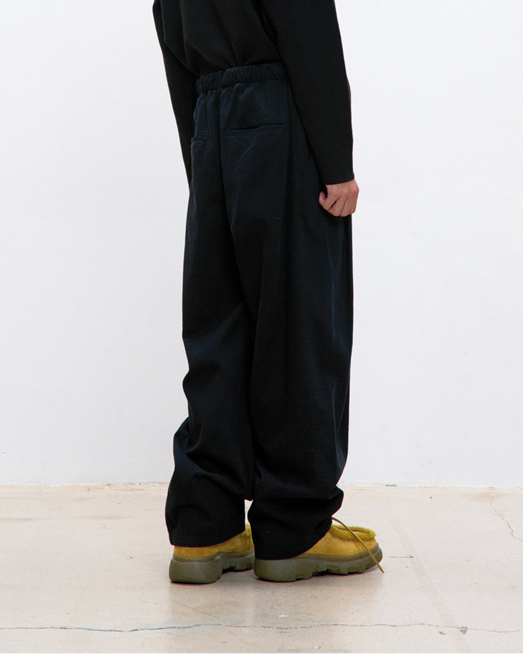 Pantalone Double Pleated Washed Nero