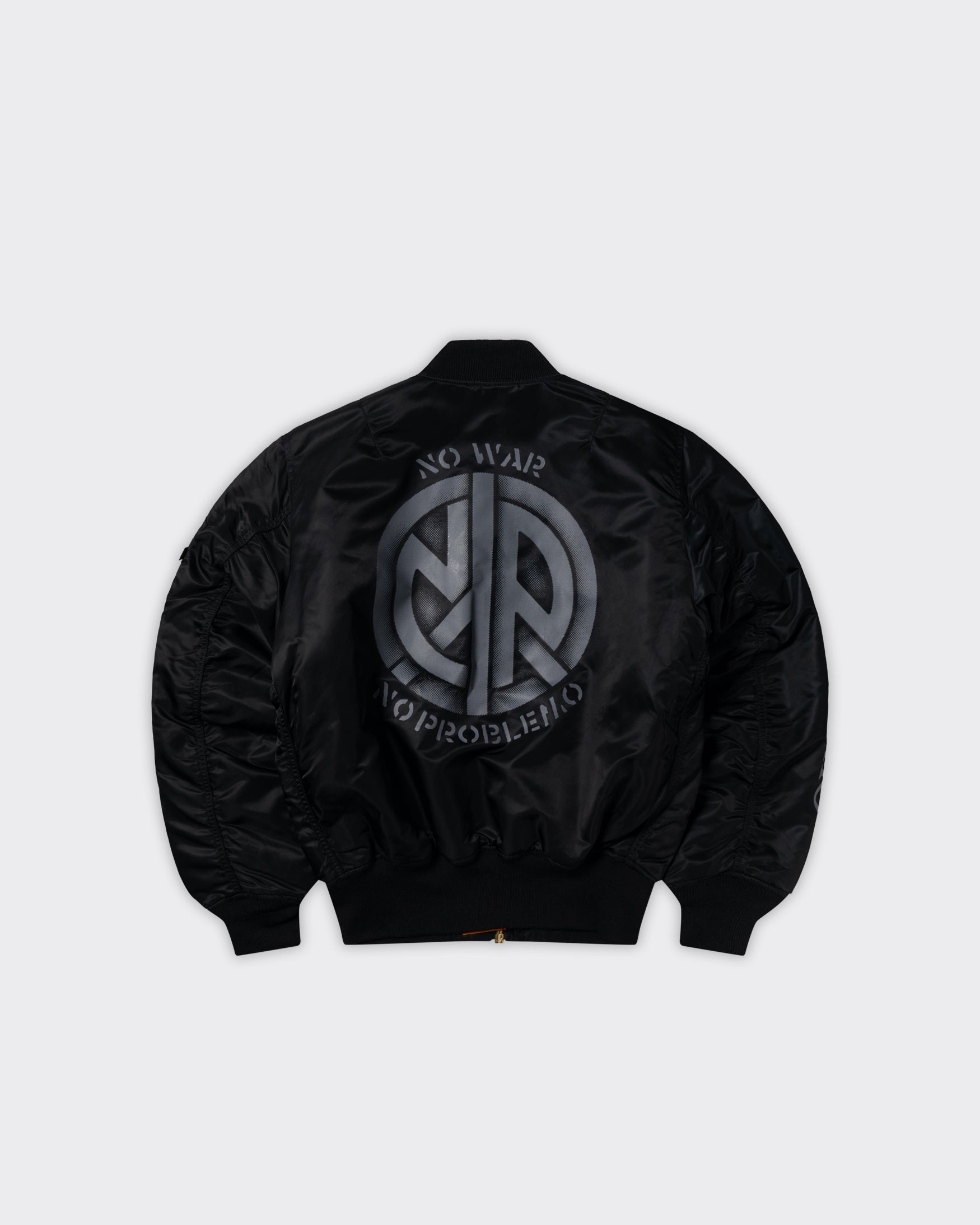 No Problemo x Alpha Industries MA-1 No War Nero