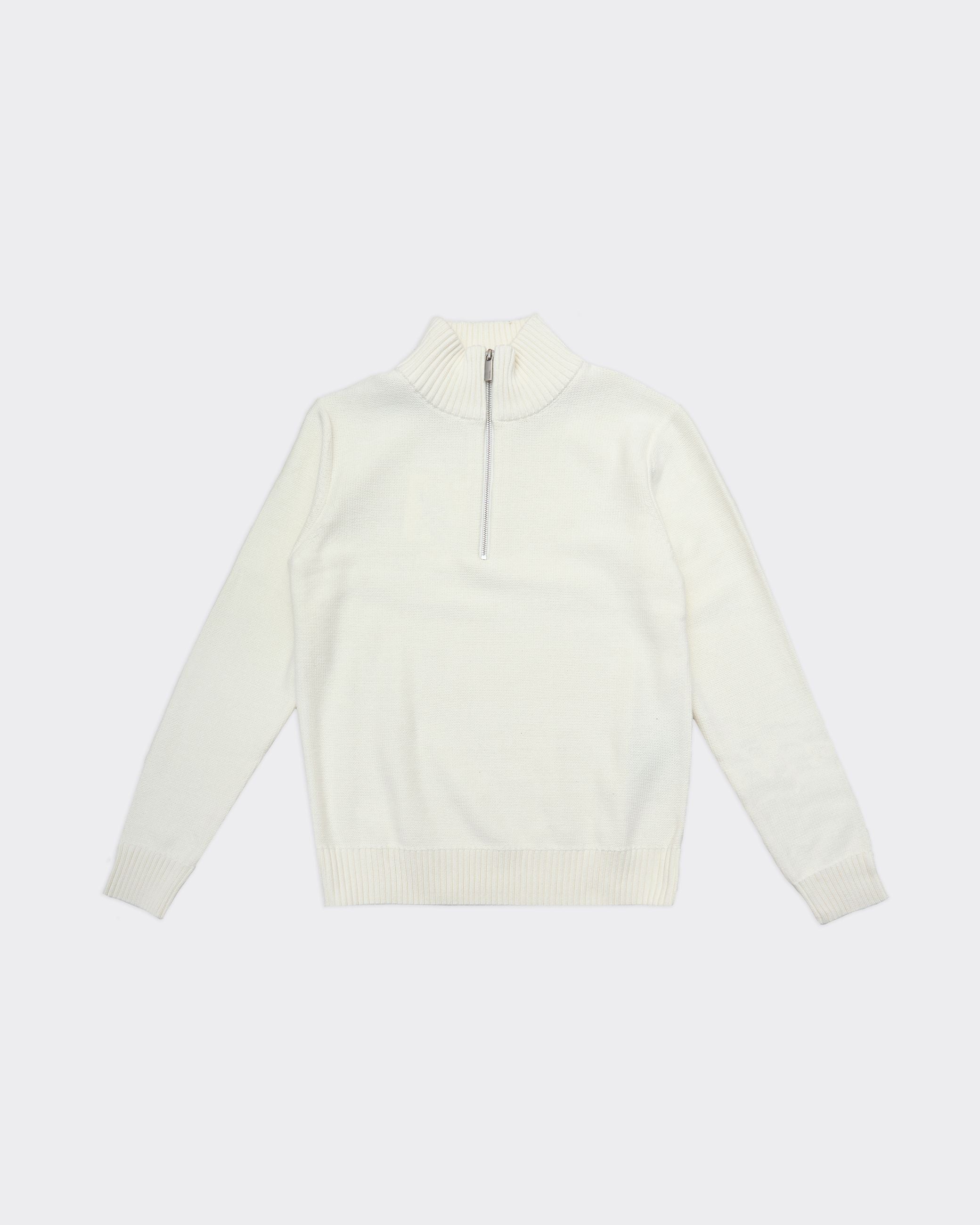 Knit Axel Half Zip Egret