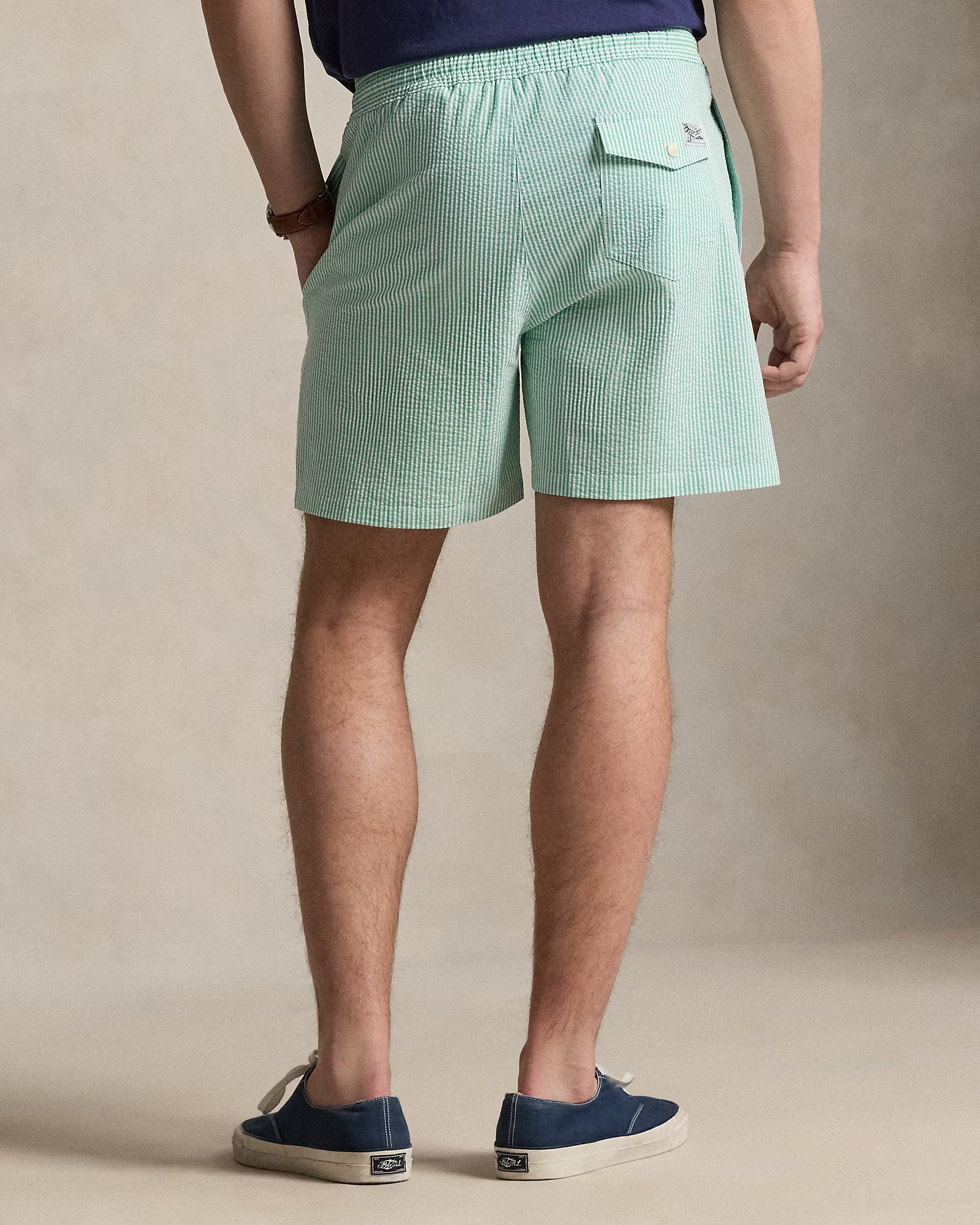 Costume Traveler Mid Trunk Seersucker Key West Green Stripe