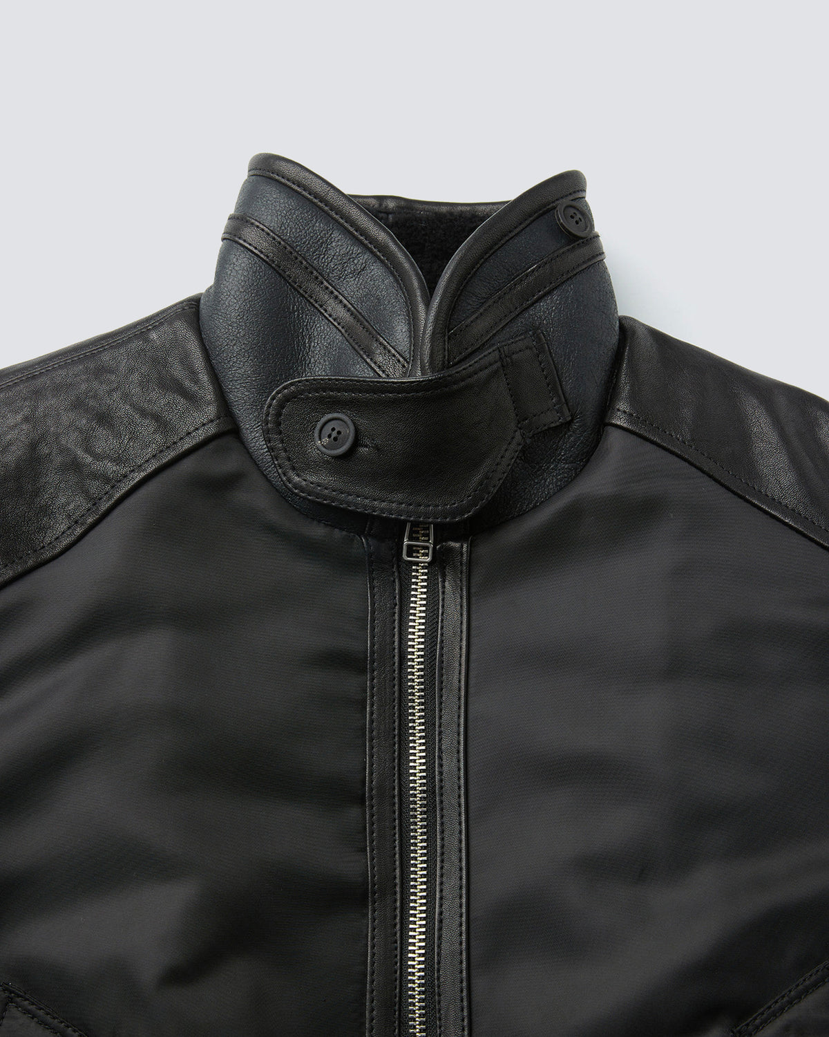 Bomber Highneck Shearling Mixed Ma-1 Nero