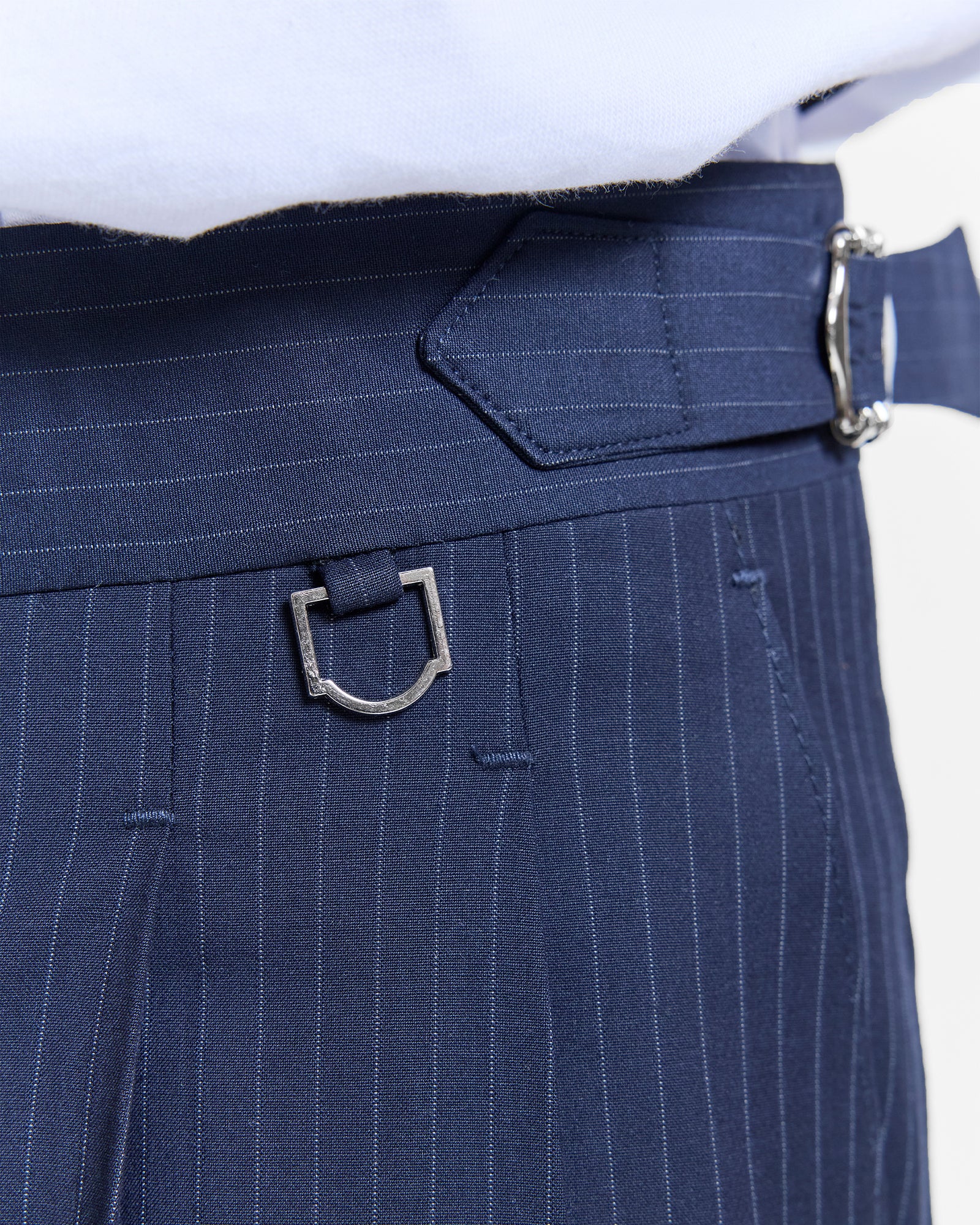 Pantalone Tailored Baggy Pinstripe Blu