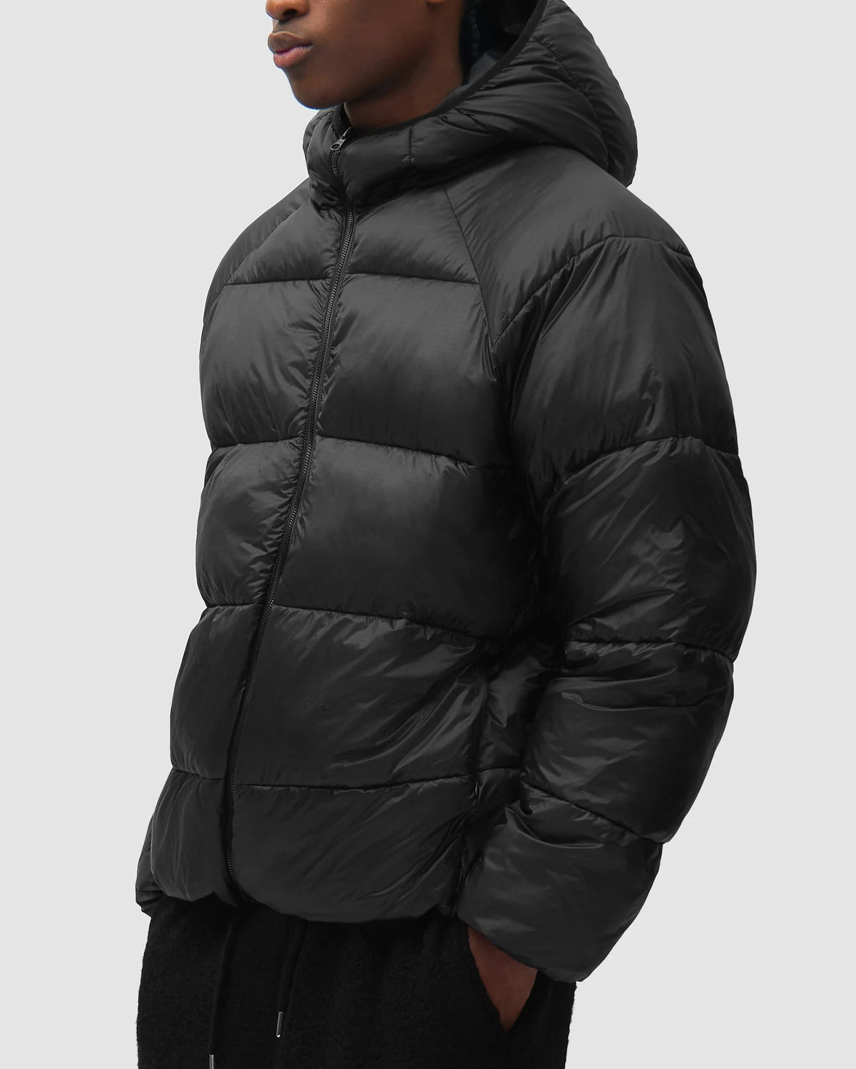 Giacca Ripstop Hooded Puffer Nera
